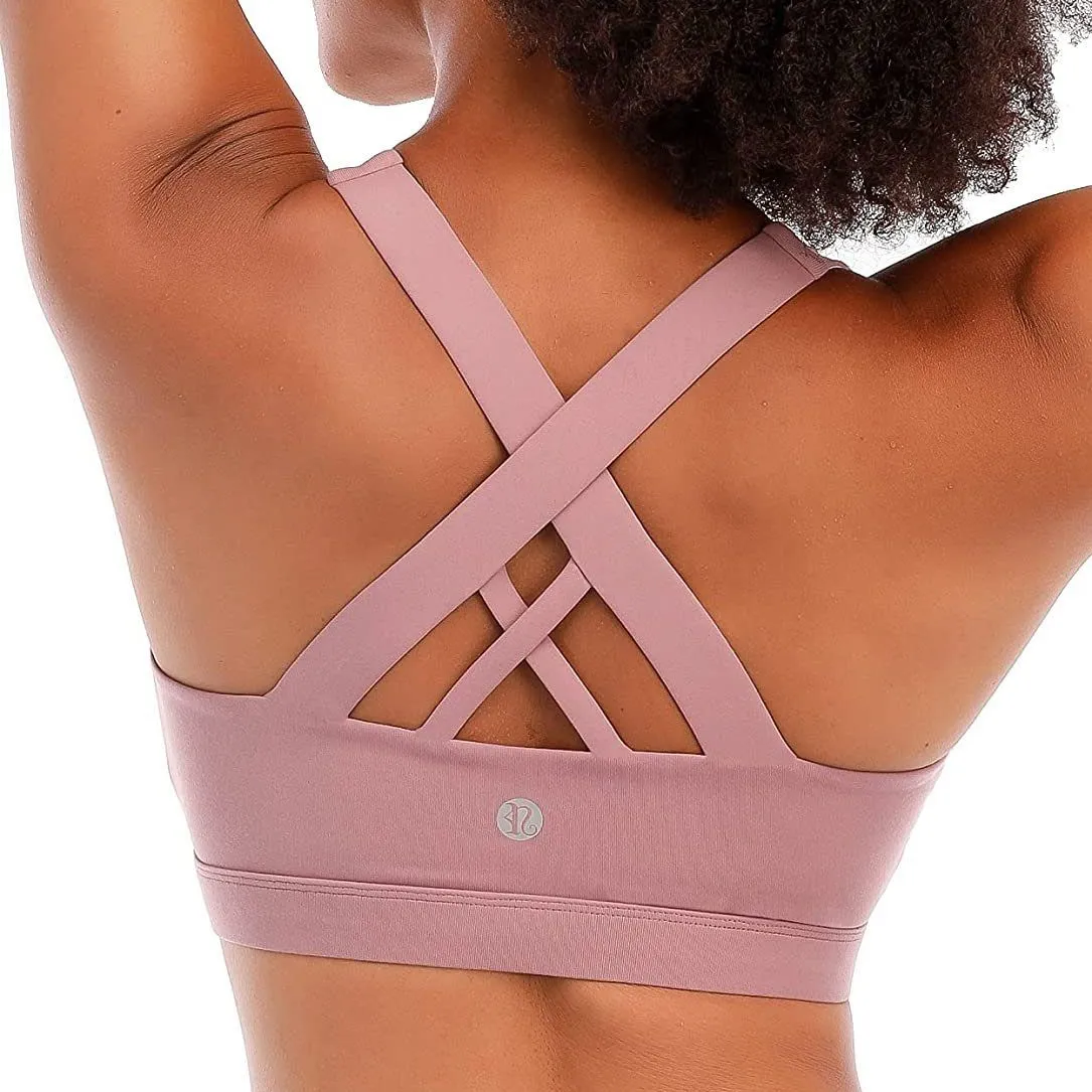 RUNNING GIRL Criss-Cross Back Padded Strappy Sports Bra