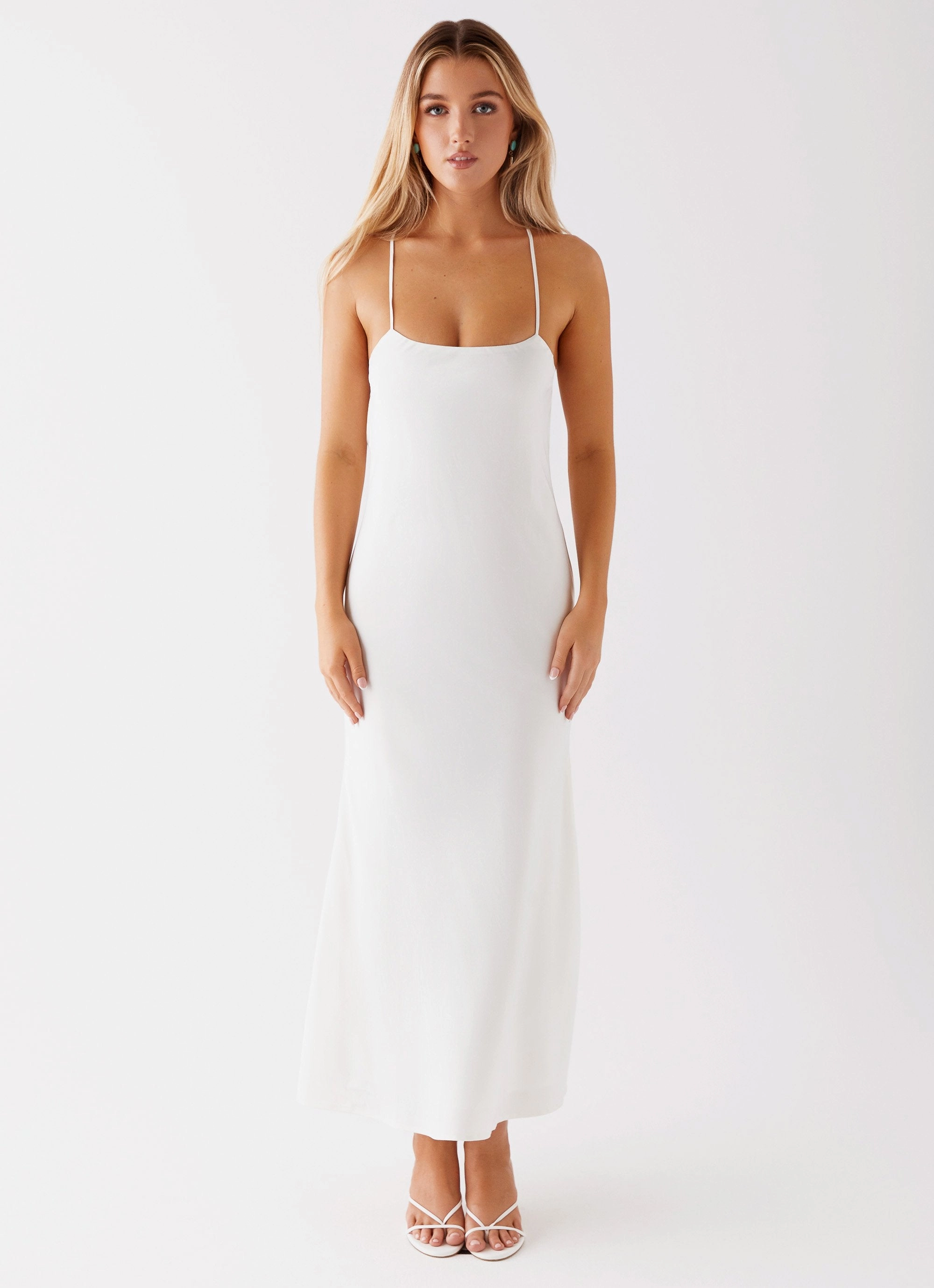 Comfortable and Soft Runway Royalty Maxi Dress - White
