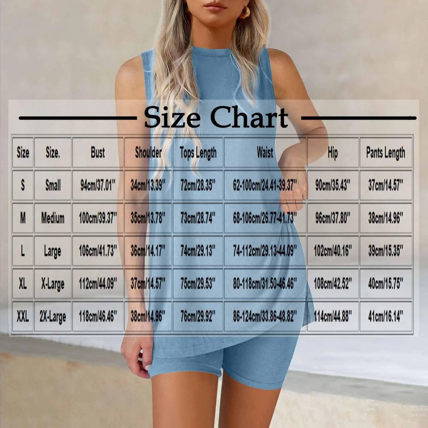 Ruziyoog Womens 2 Piece Sleeveless Lounge Set Casual Side Split Tank Top and Shorts Summer Loose Fit Tracksuit Outfits