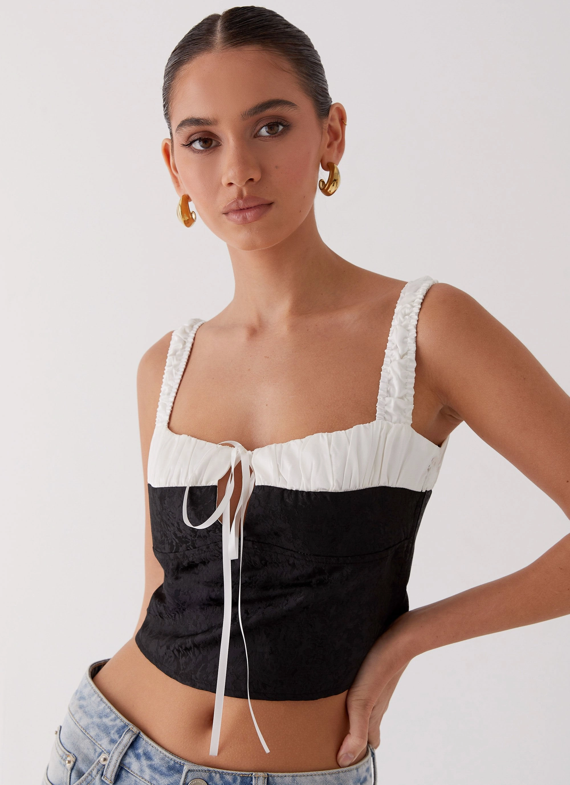 SoftKnit Ryder Bustier Top - Black