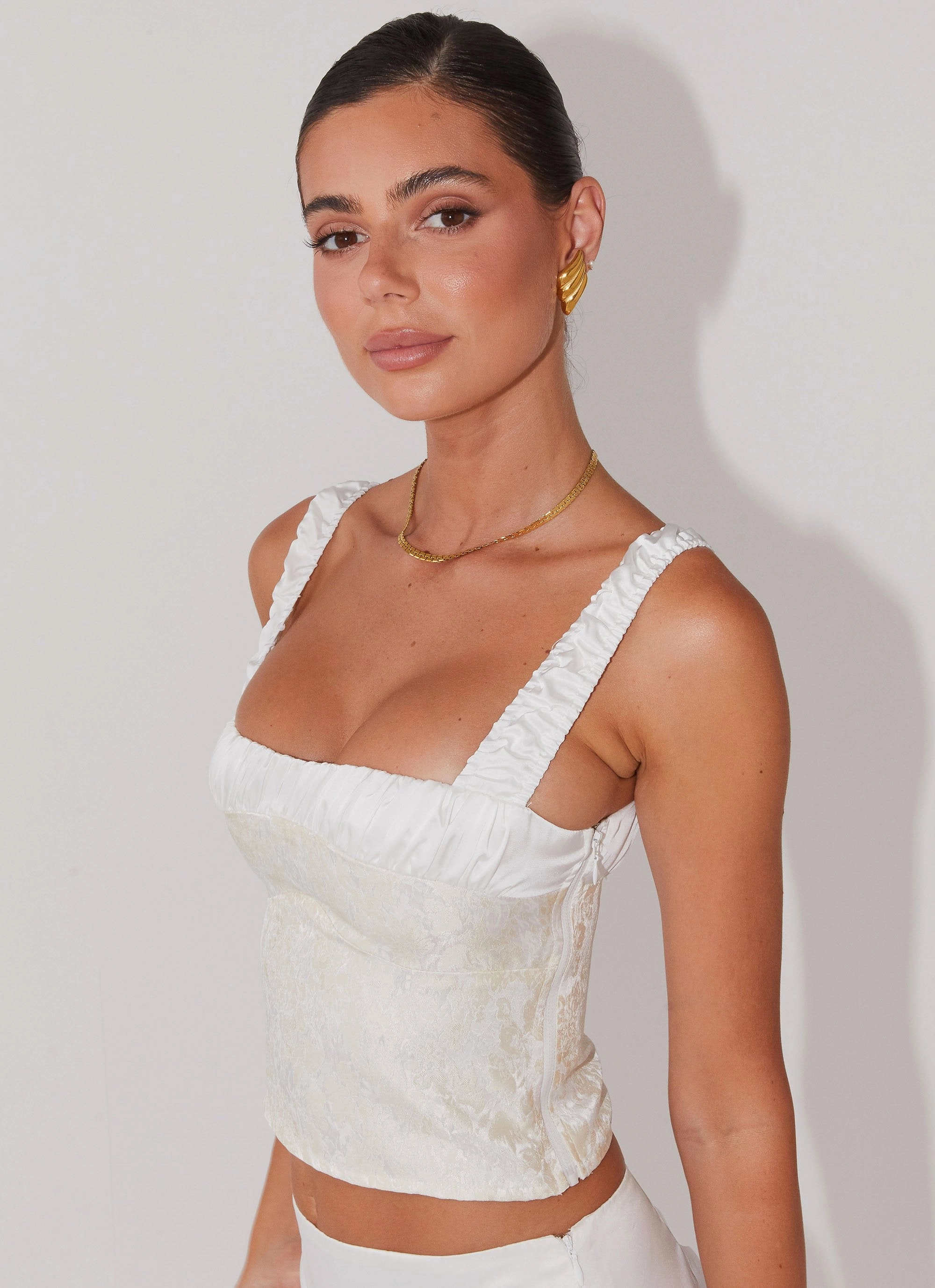 Ryder Bustier Top - Ivory Sky SnagProof Multi Panel Construction