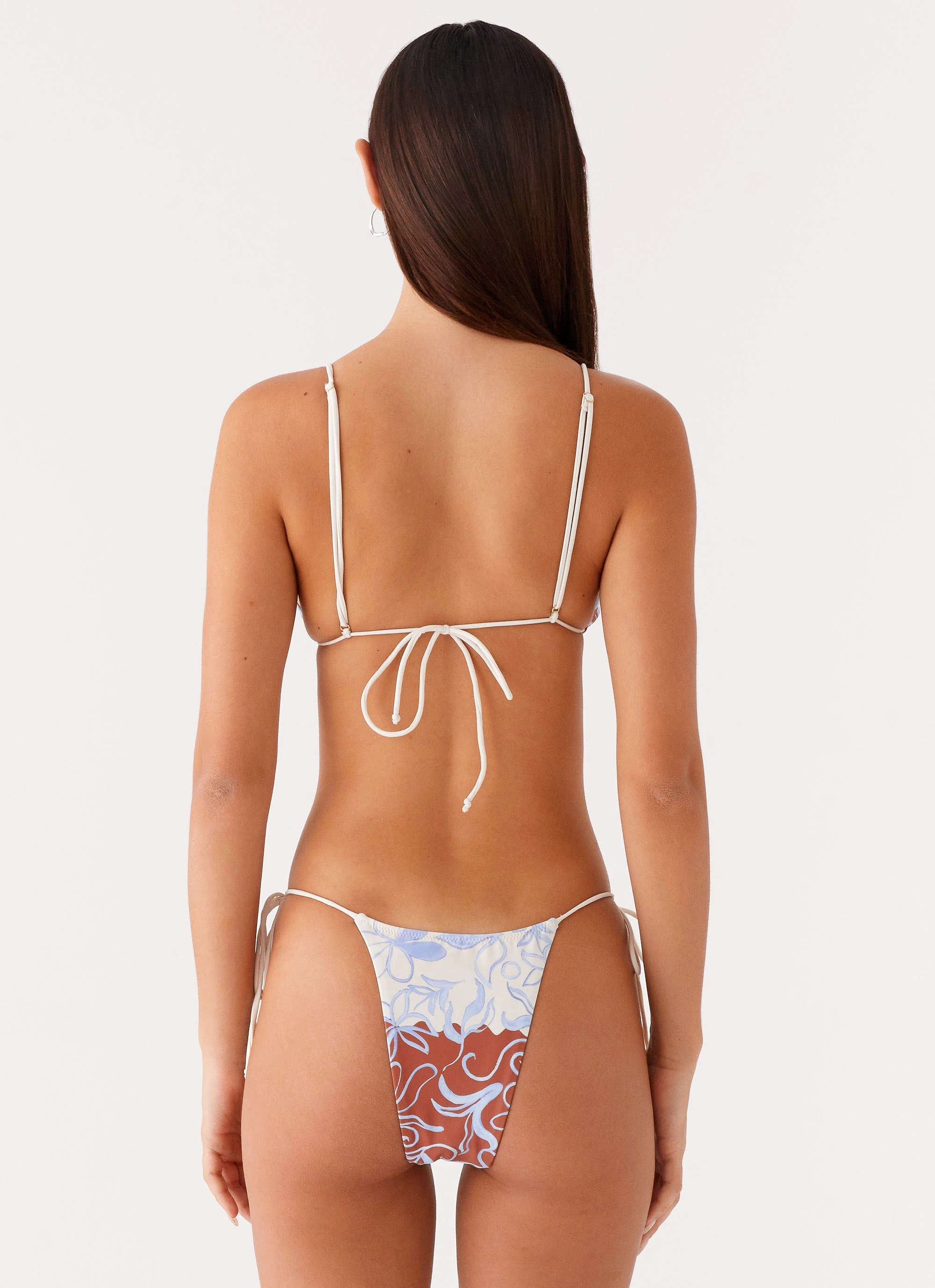 Fashion Show Ryland Bead Bikini Bottoms - Bloom Wave Print