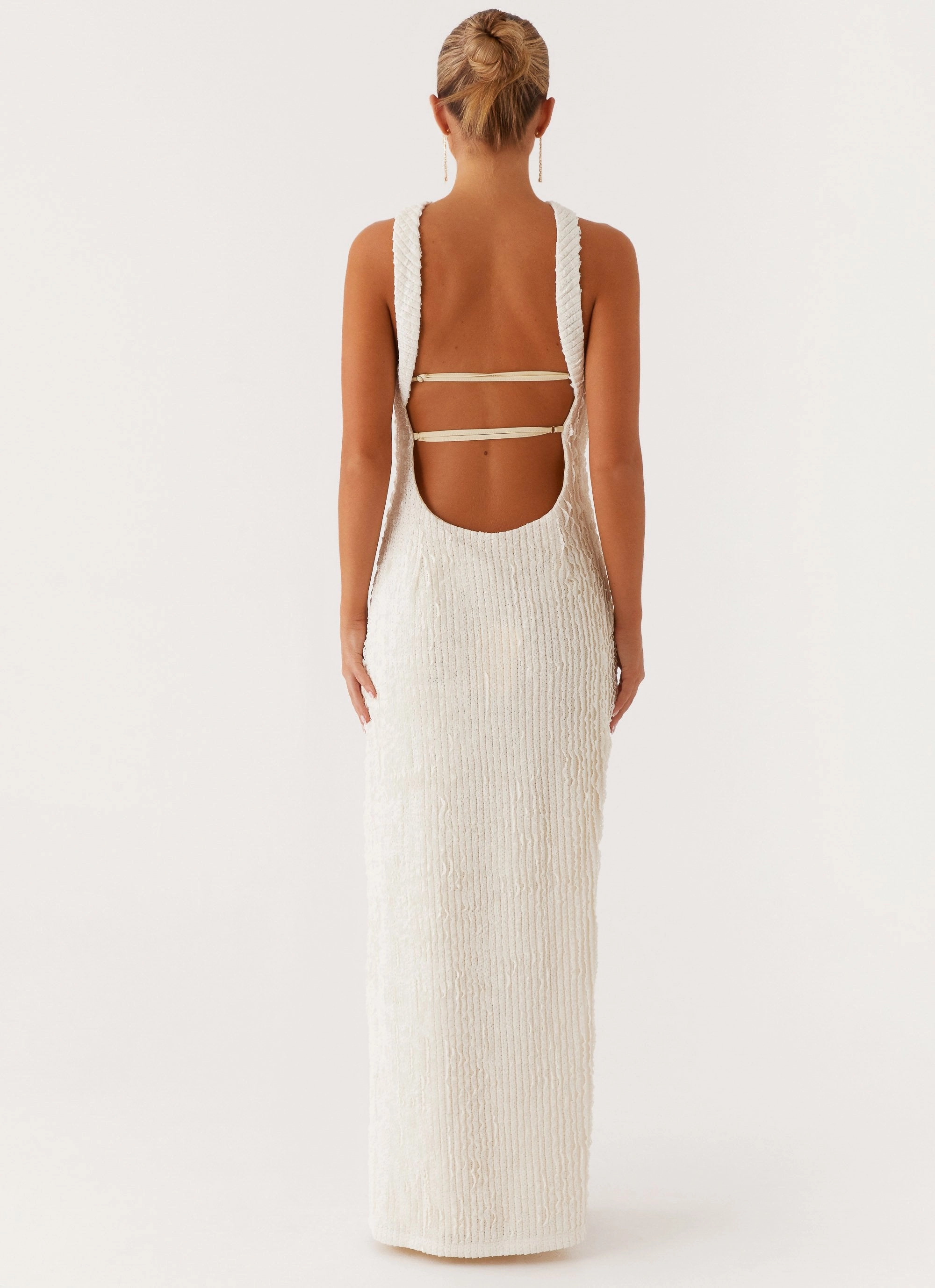 Fashionable Style Texture Play Sadie Maxi Dress - Ivory