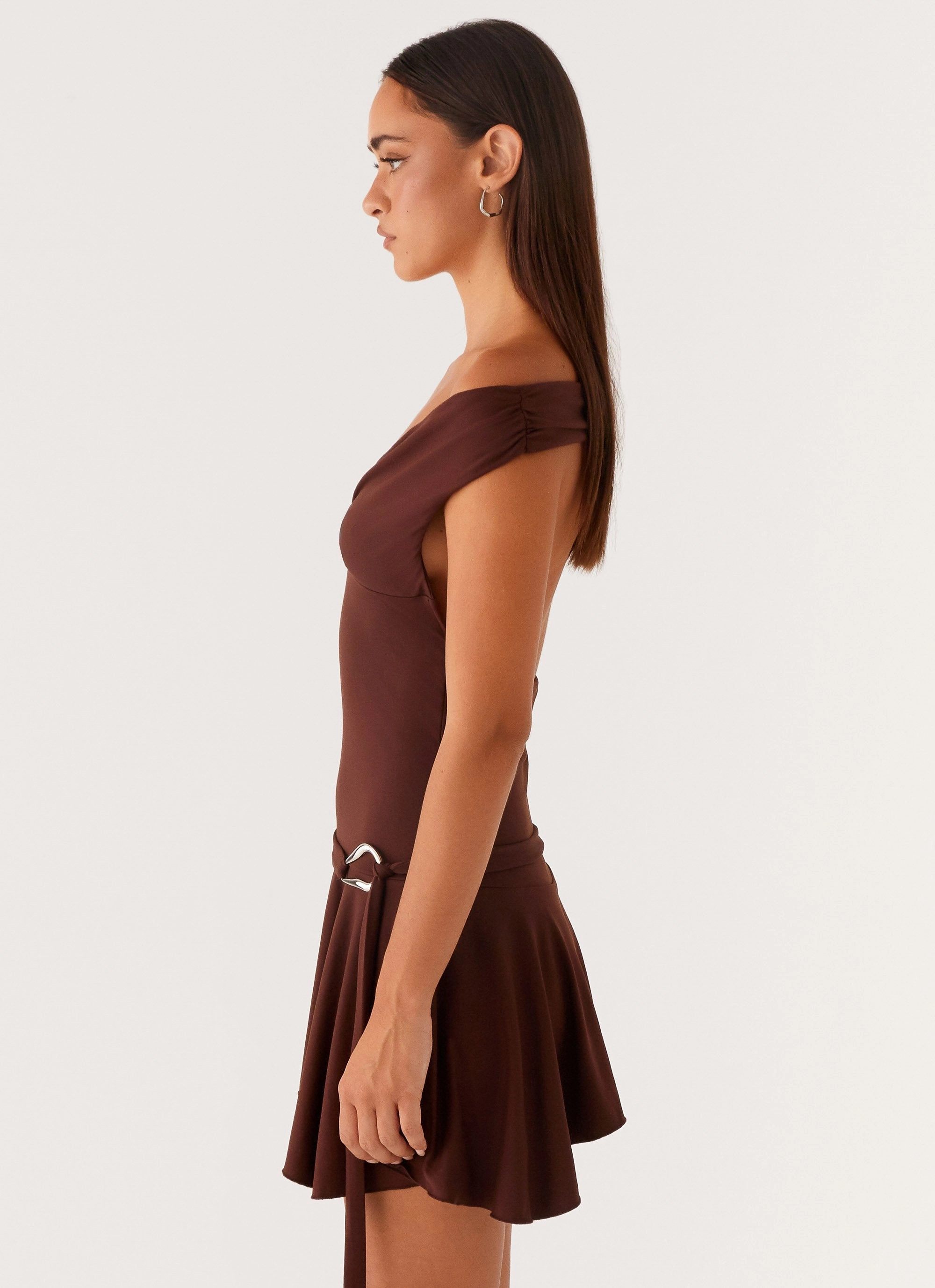 Saffira Mini Dress - Chocolate Comfy and Cozy