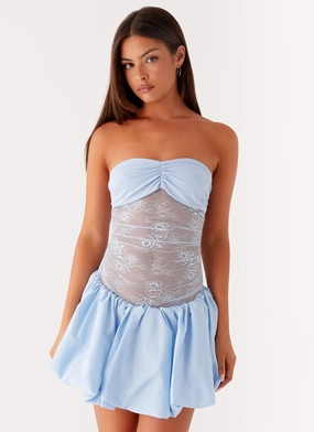 Everyday Use Casual Vibes Safina Bubble Mini Dress - Blue
