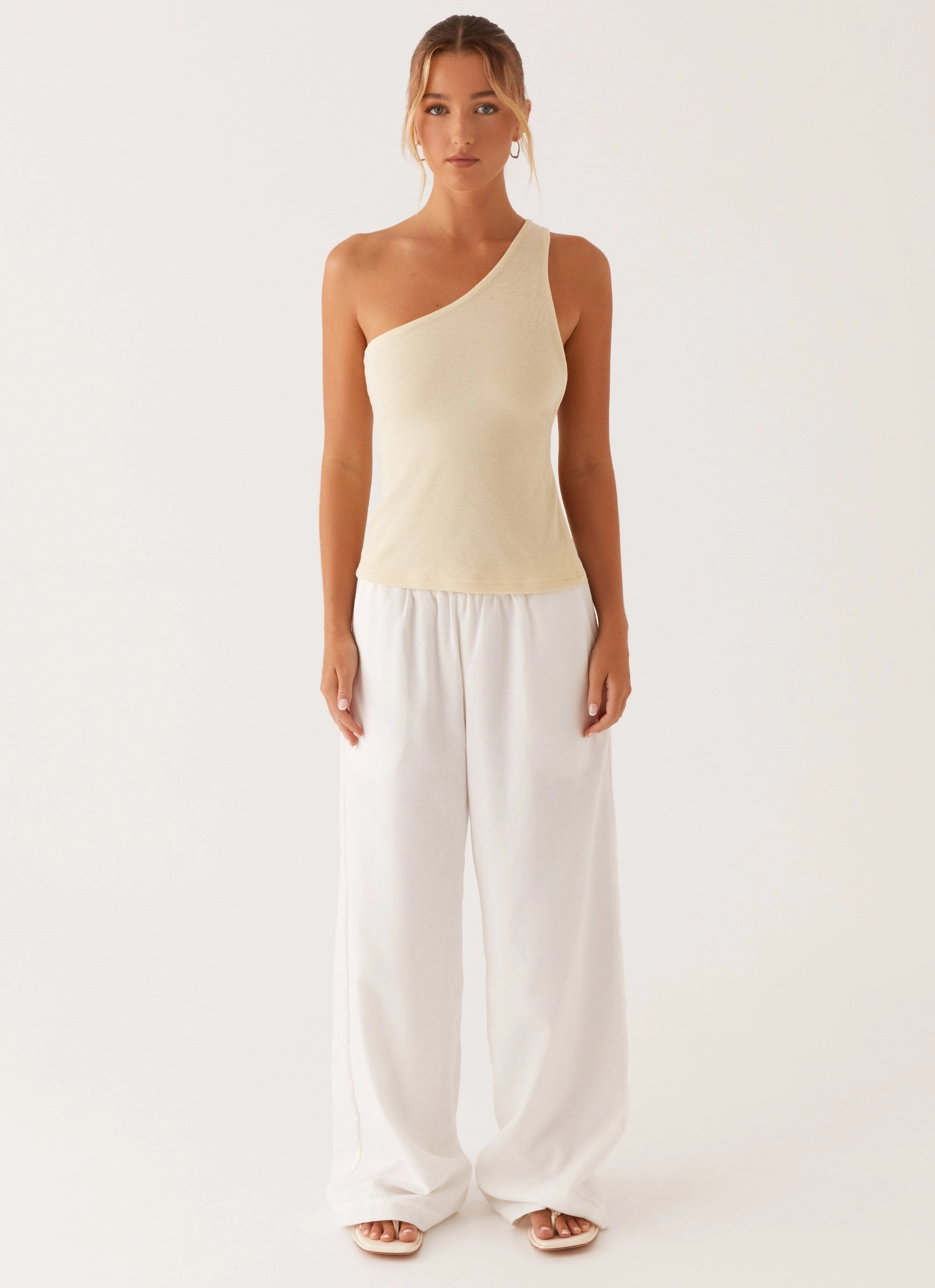 ZeroWastePattern Safiya One Shoulder Top - Yellow