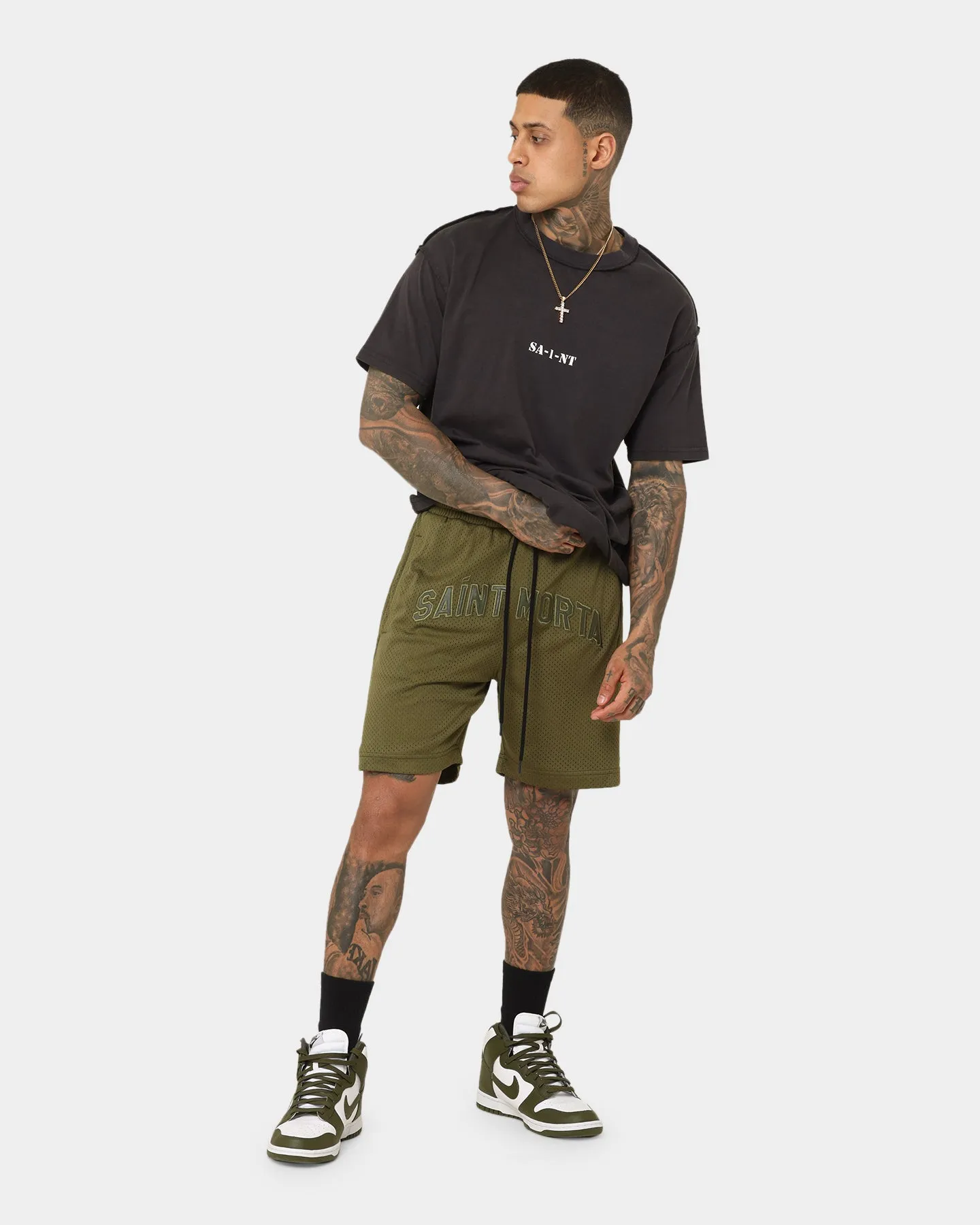 Saint Morta Kingdom Basketball Shorts Army Green