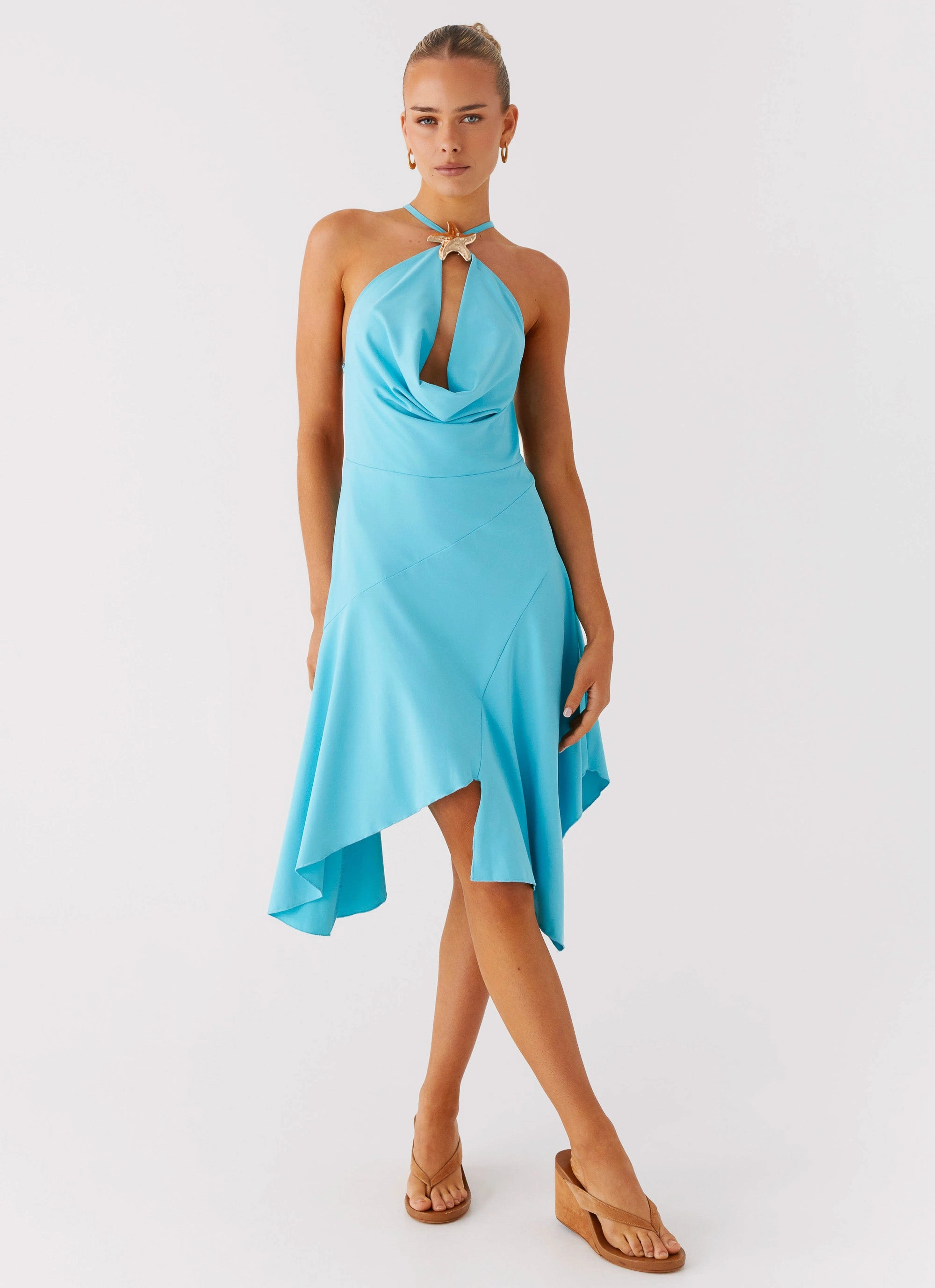 Salt Kiss Midi Dress - Turquoise Unisex Option Smooth Curve