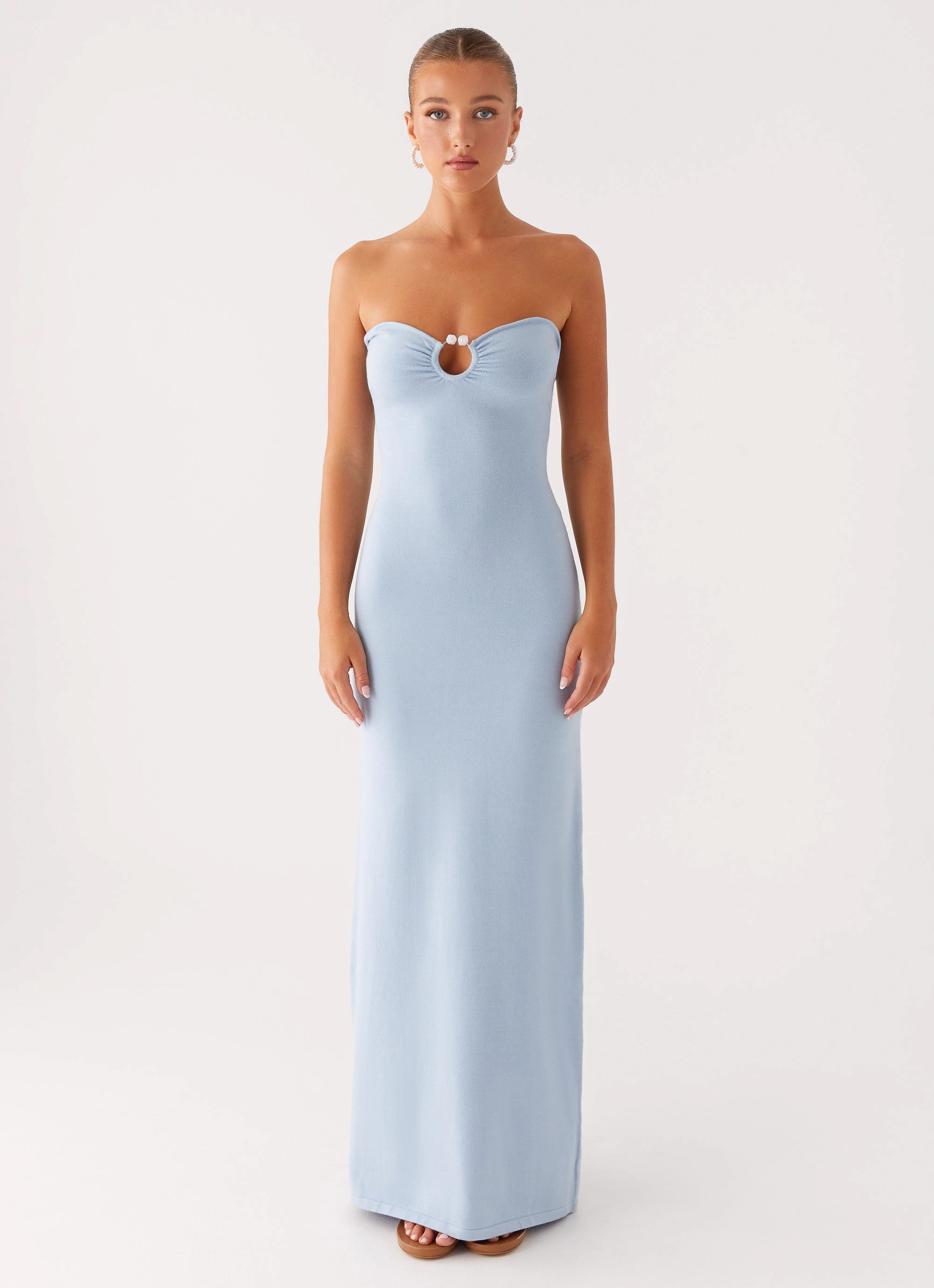 Samson Knit Maxi Dress - Blue Work Friendly Linen-Blend