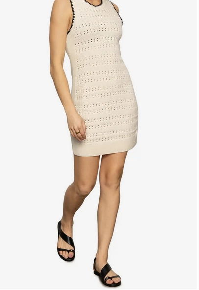 Natural Aesthetic Sanctuary Free Spirit Mini Dress - Light Oak/Black