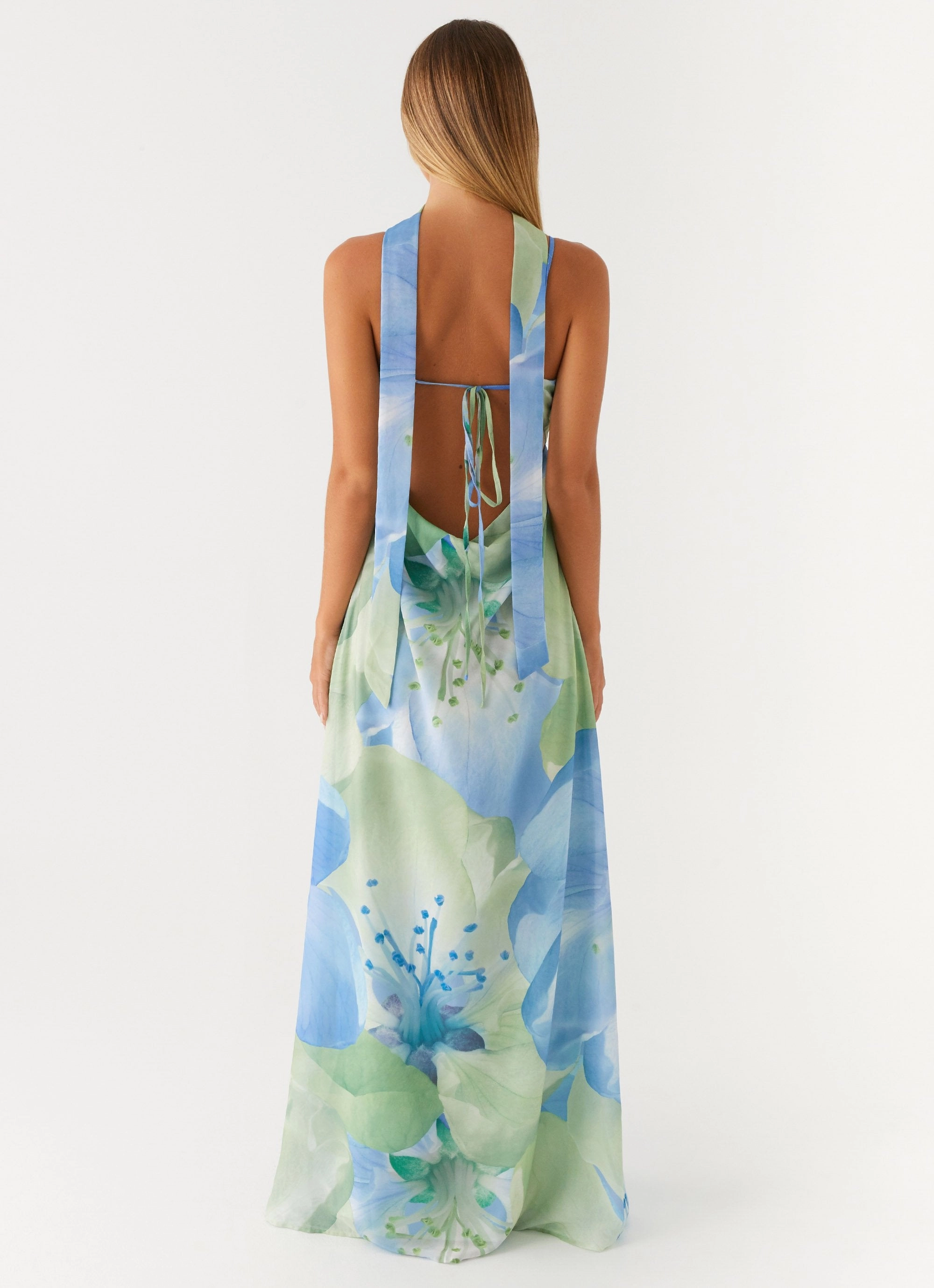 Satin-Edge Sanctuary Maxi Dress - Flower Print