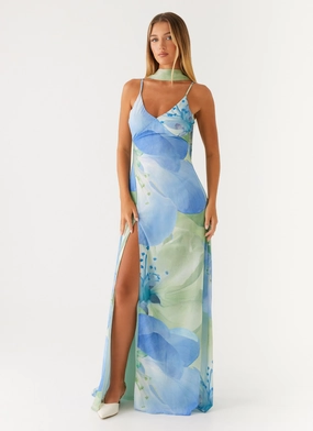 Sanctuary Maxi Dress - Flower Print Relax Line Pose Glow