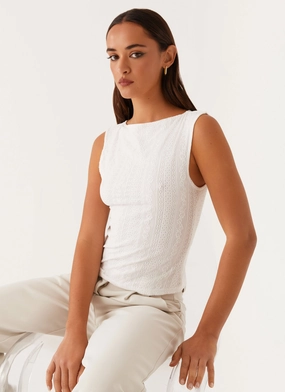 Sandi Tank Top - White Lightweight Design
