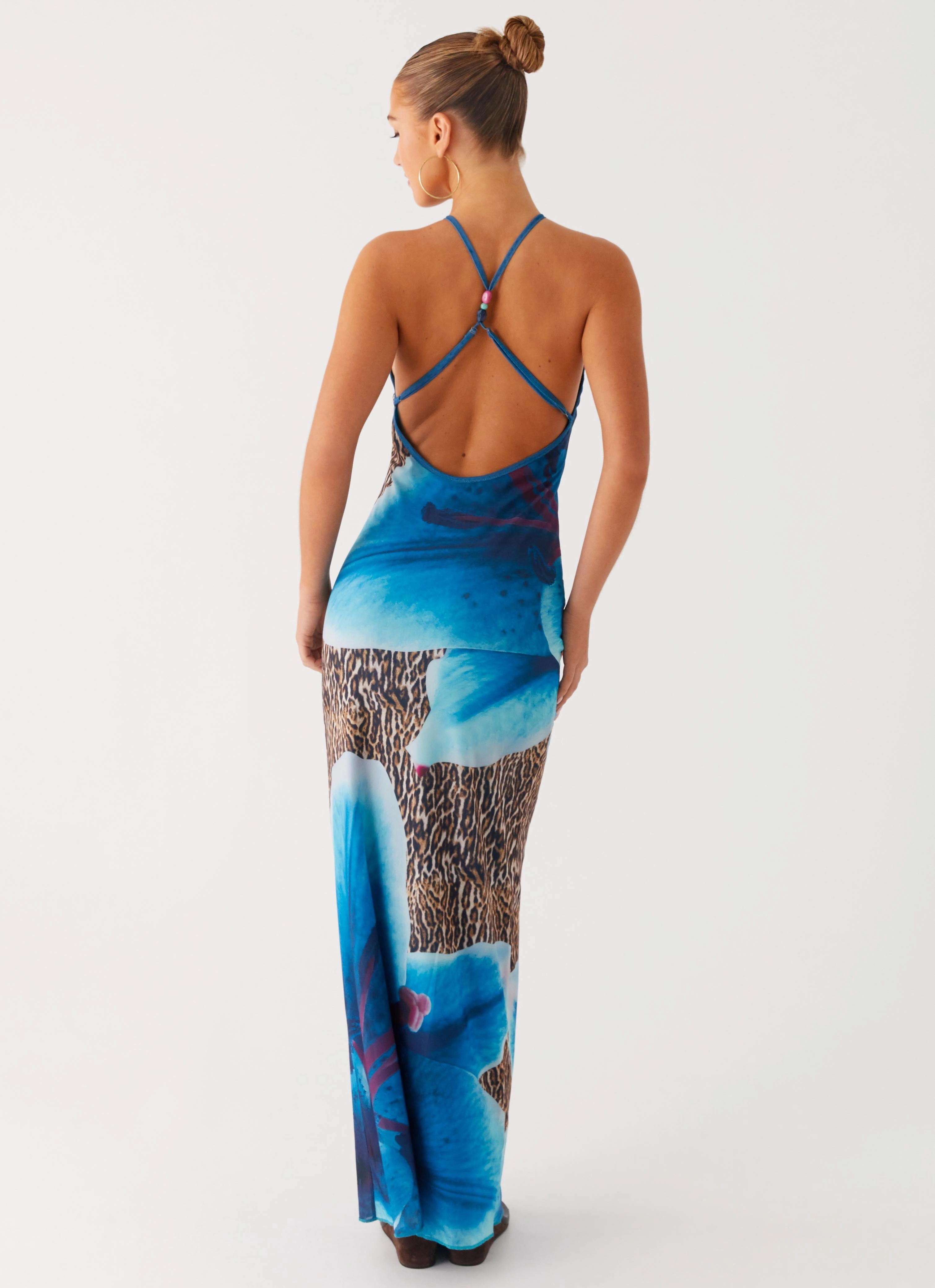 Sandy Siren Maxi Dress - Cheetah Floral Layered Look Festival Mood