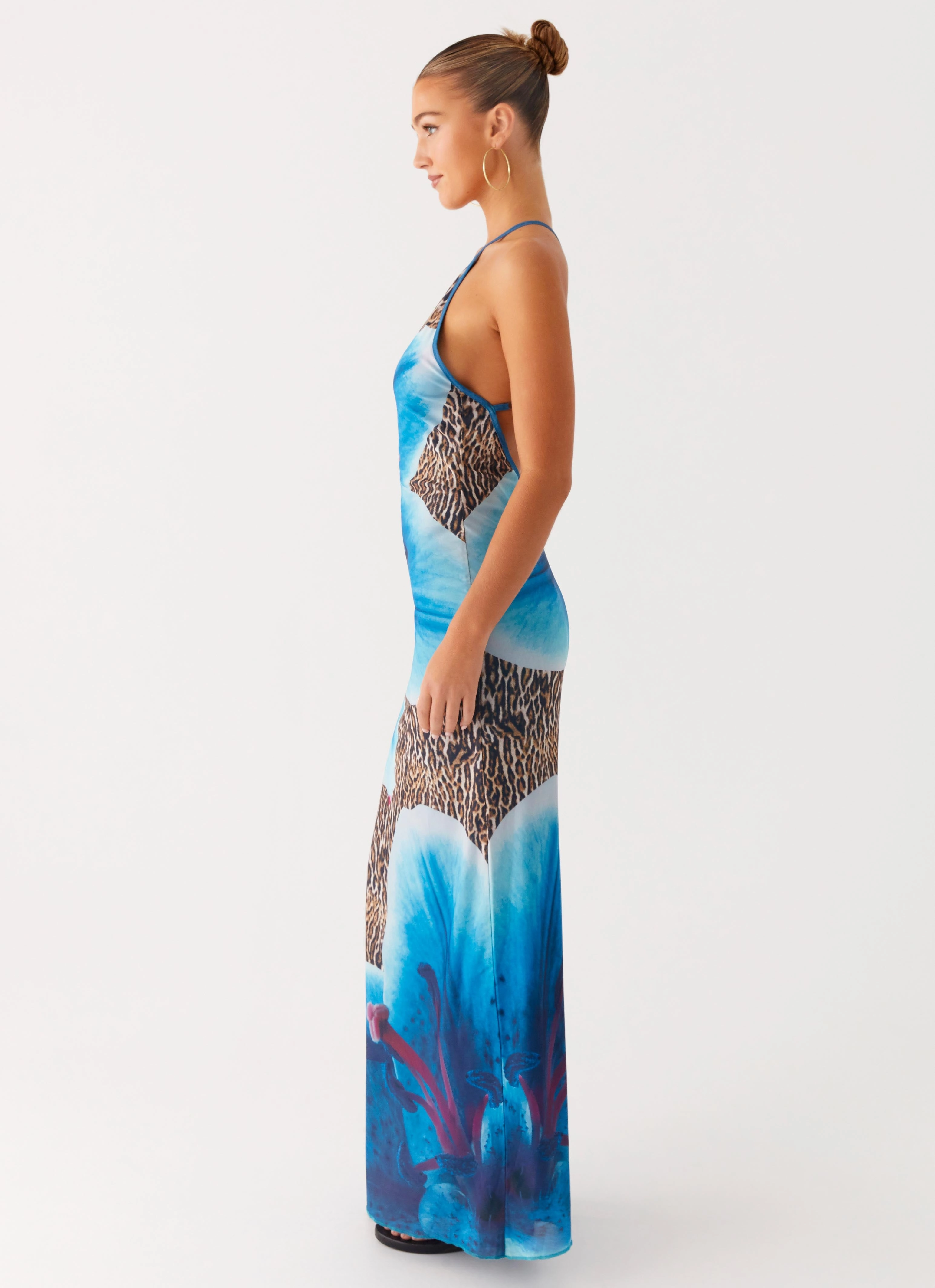 Sandy Siren Maxi Dress - Cheetah Floral Silky Form