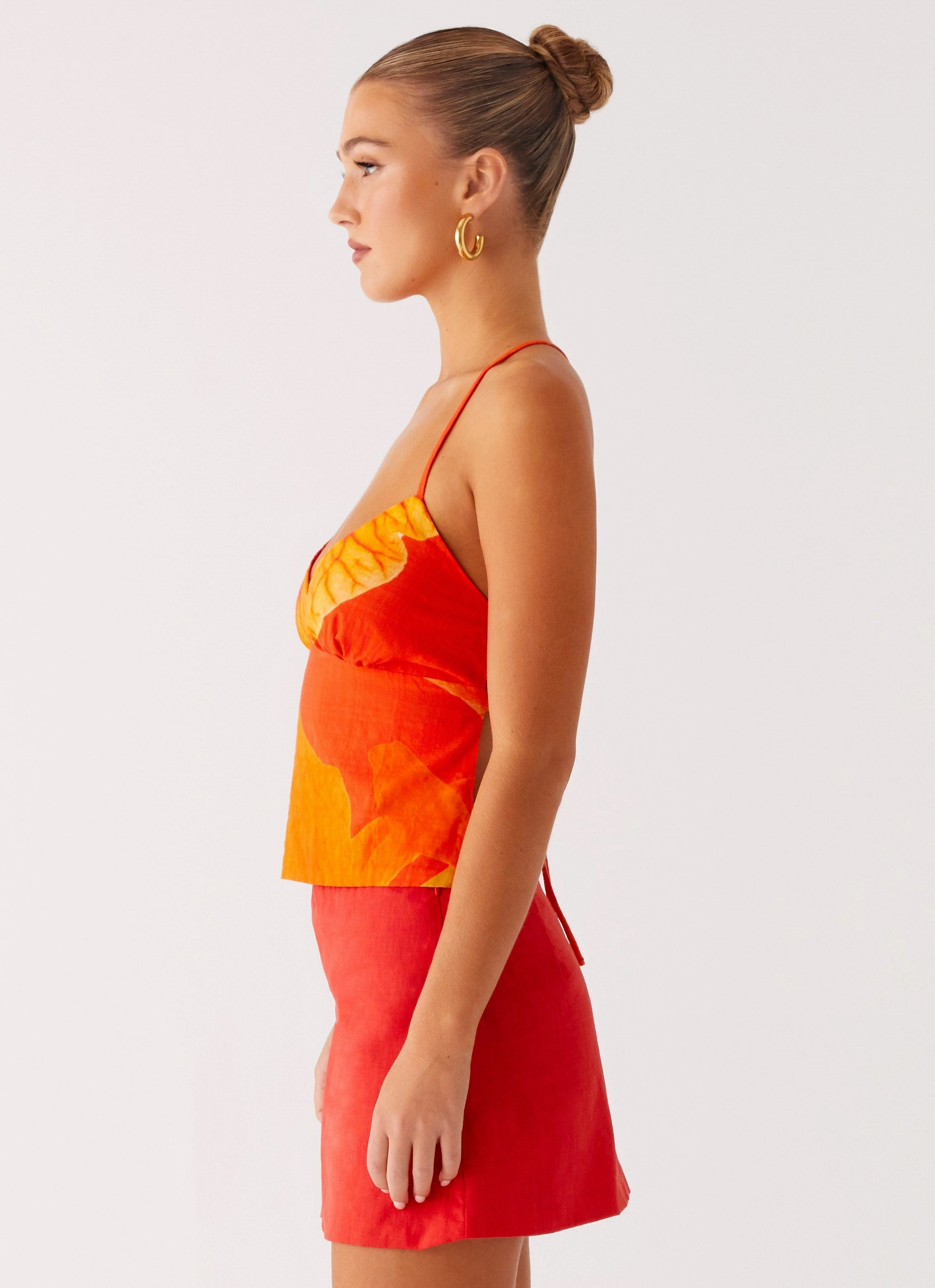 Sangria Top - Serene Orange Airflow Ventilation NonRestrictive Cut
