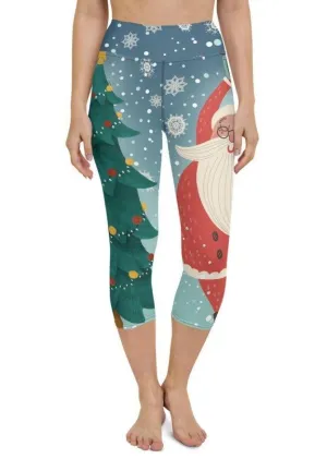 Santa Christmas Tree Yoga Capris