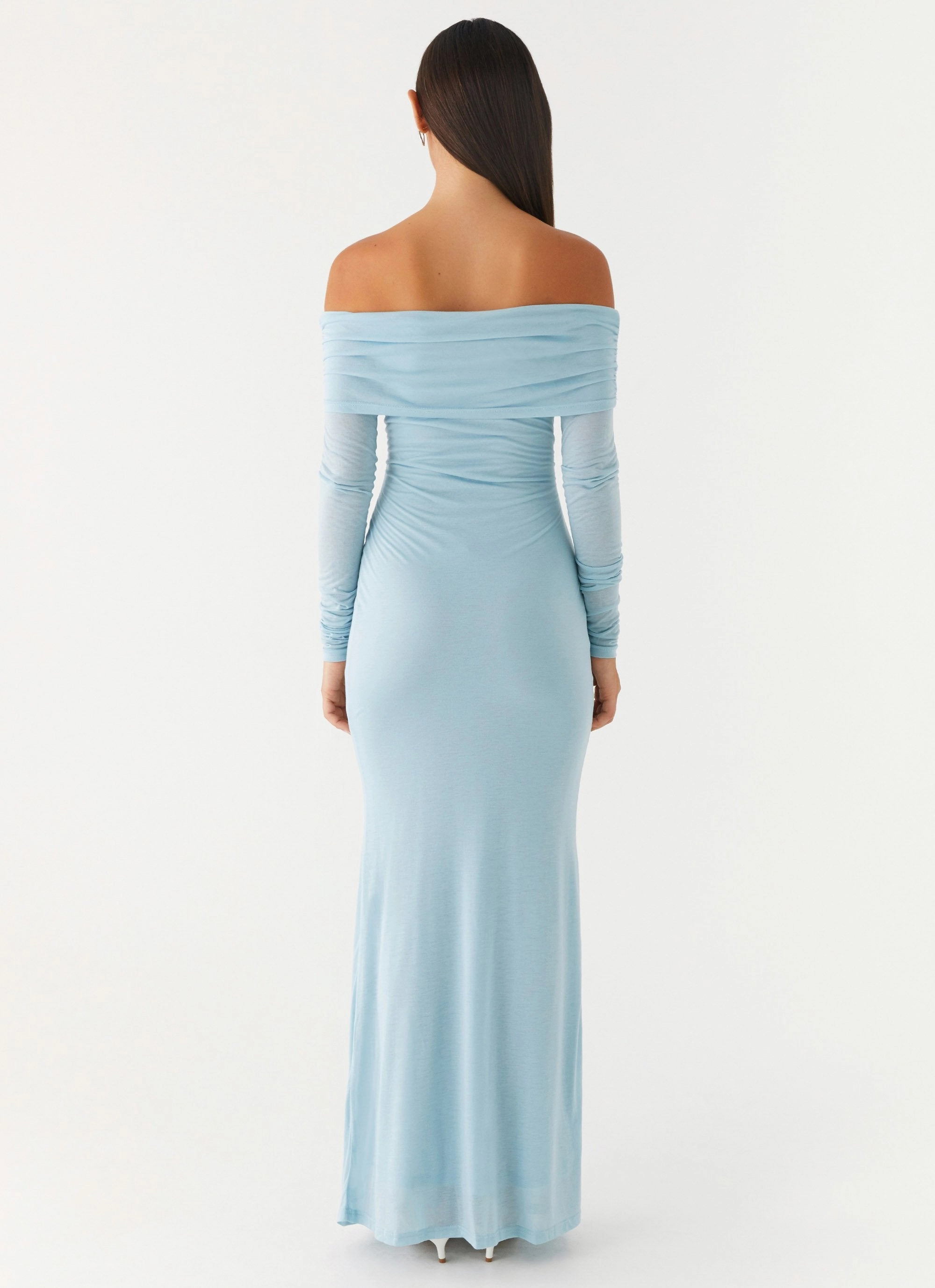 Lounge Fit Cozy Base Cocoa Long Sleeve Maxi Dress - Blue