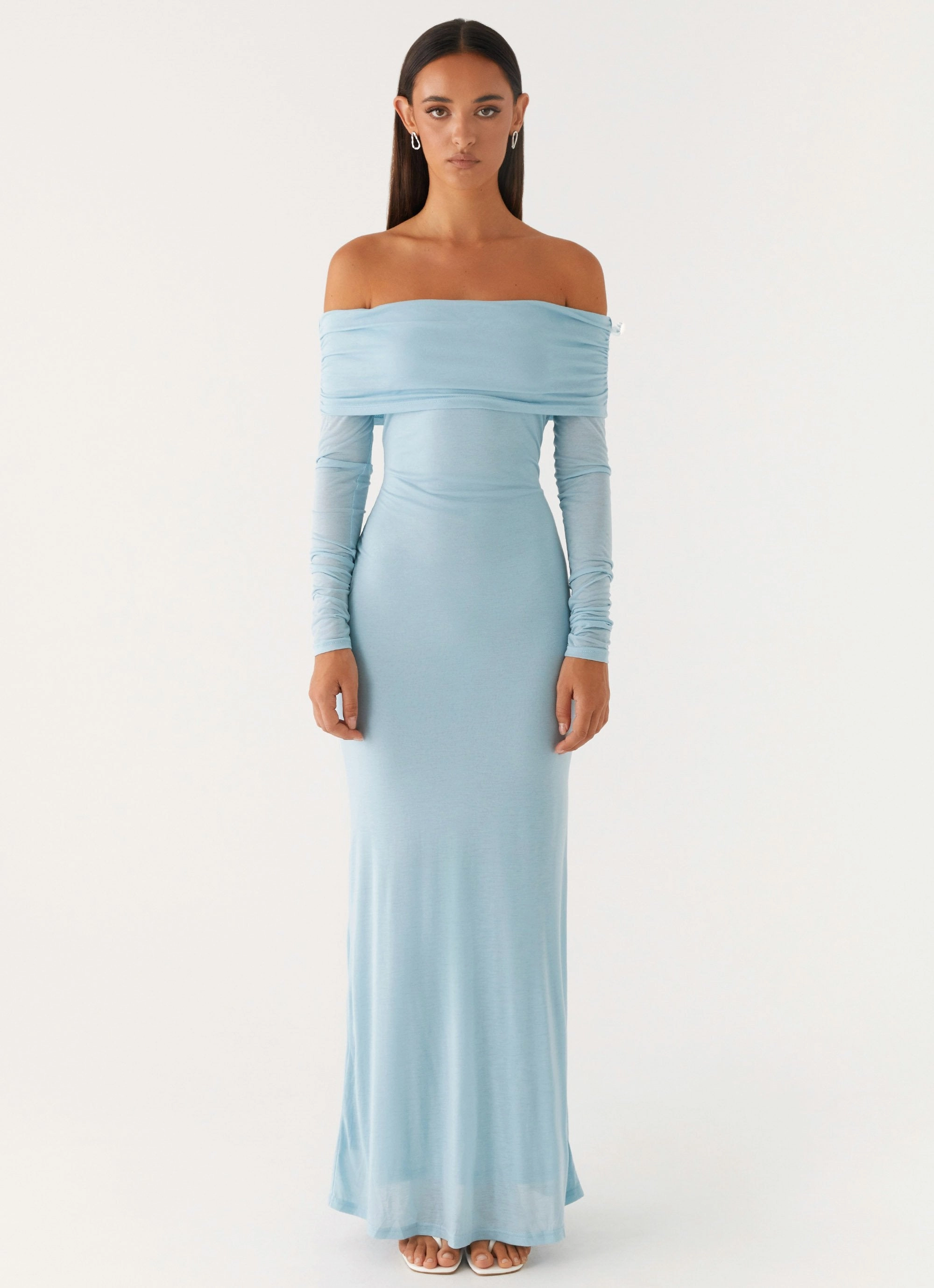 Cocoa Long Sleeve Maxi Dress - Blue Classic Vibe Bold Look