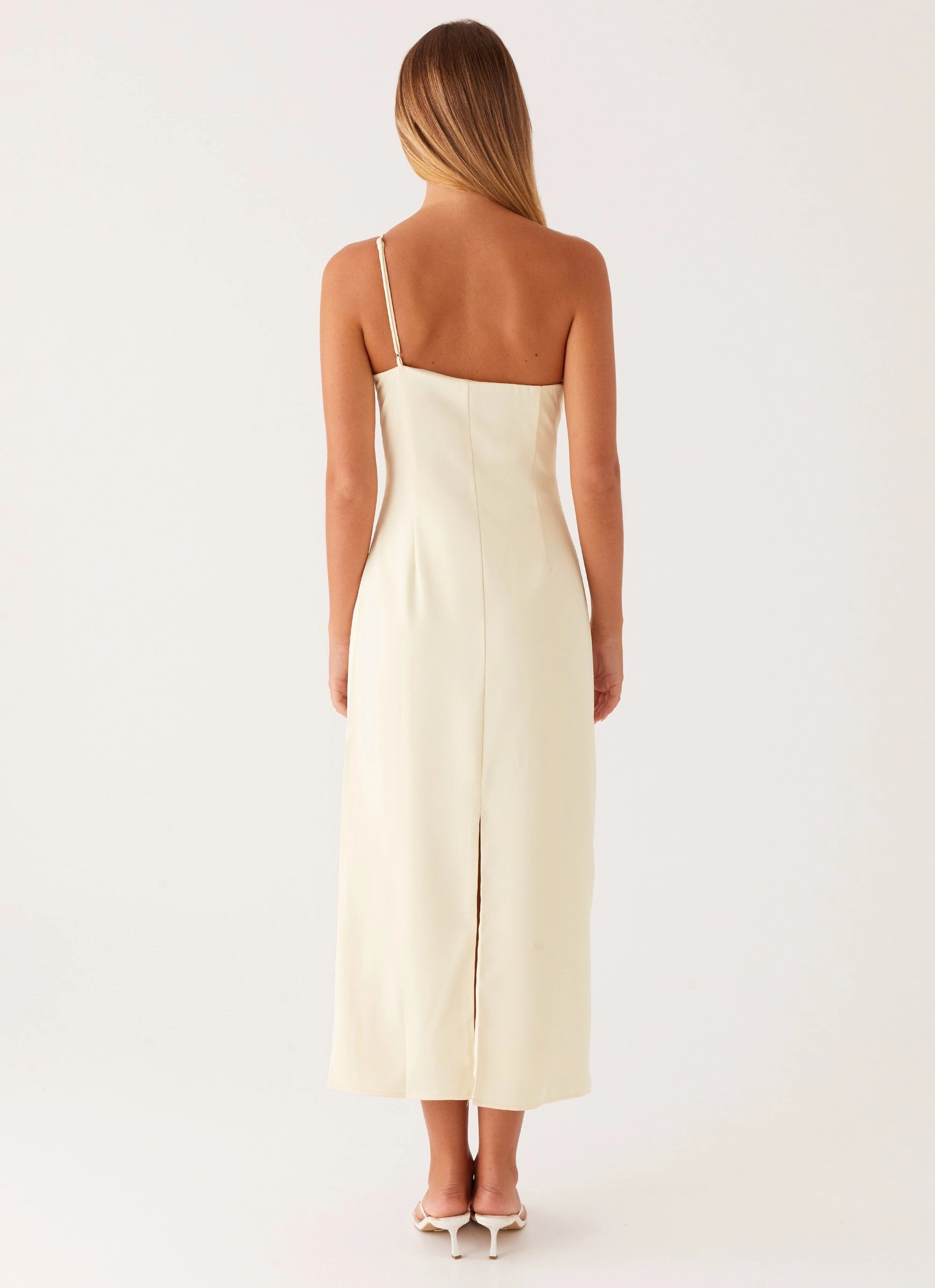 Sweetpea Midi Dress - Yellow Style Base Front-Zip