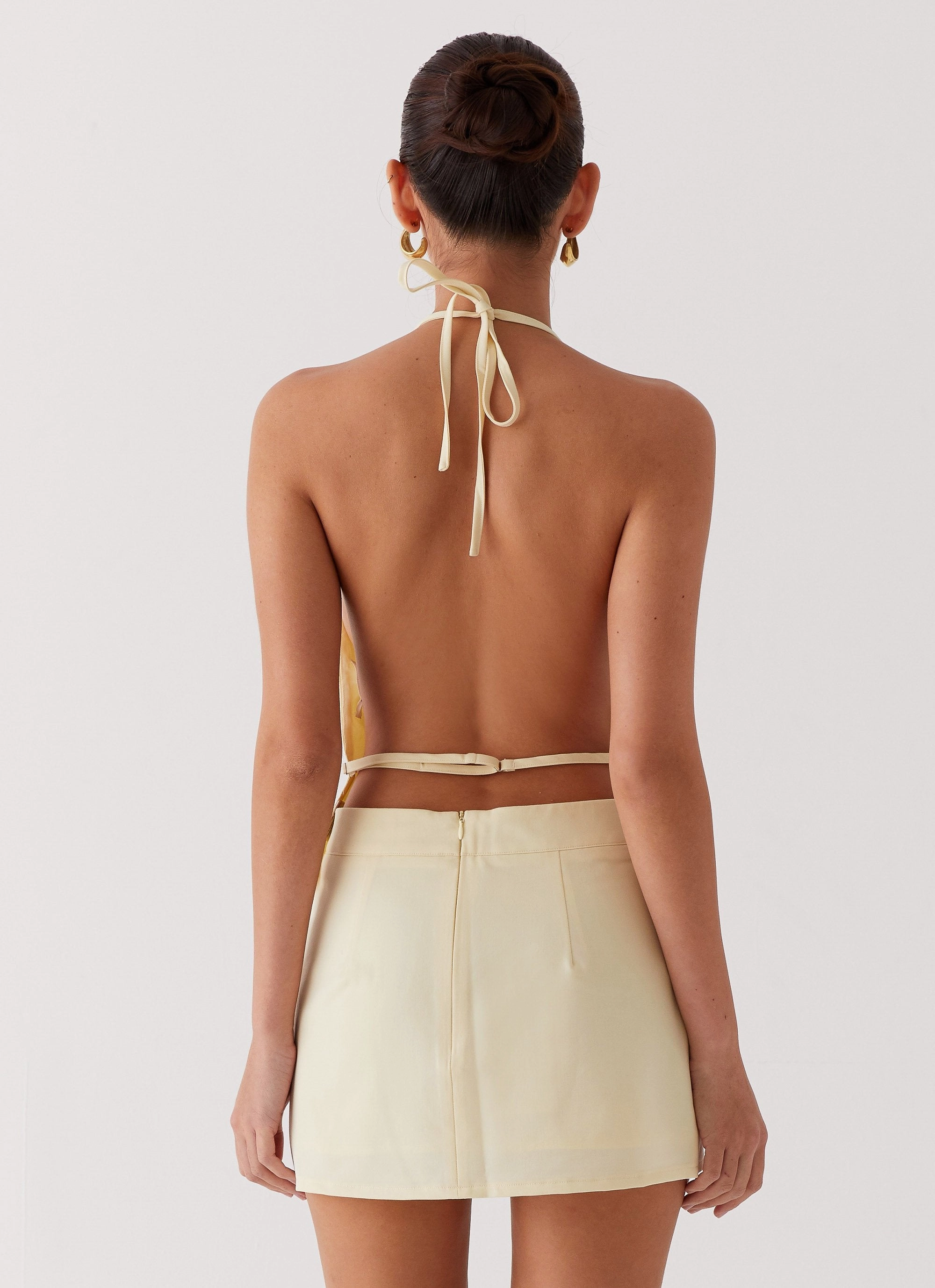 Fashionable Fit Sarah Halterneck Vest Top - Butter