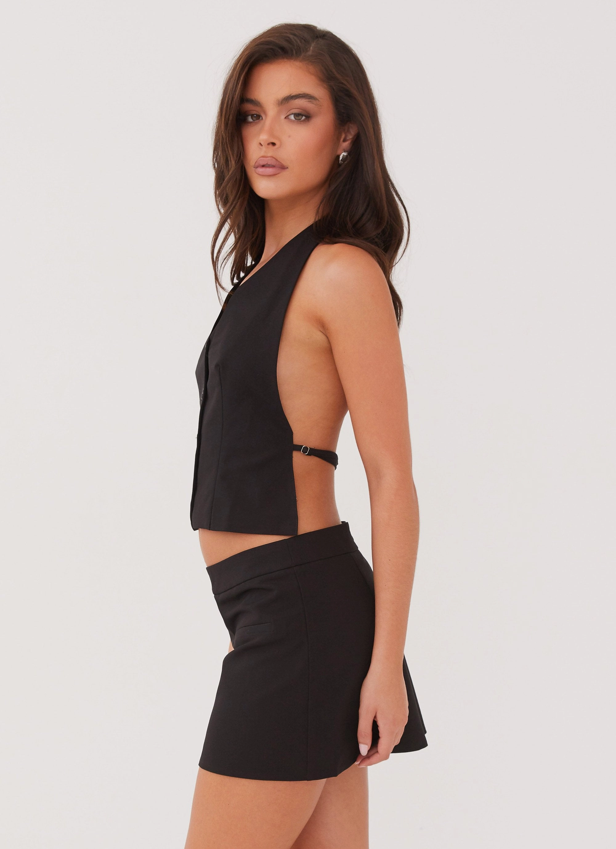 Sarah Mini Skirt - Black LowProfileTopstitching