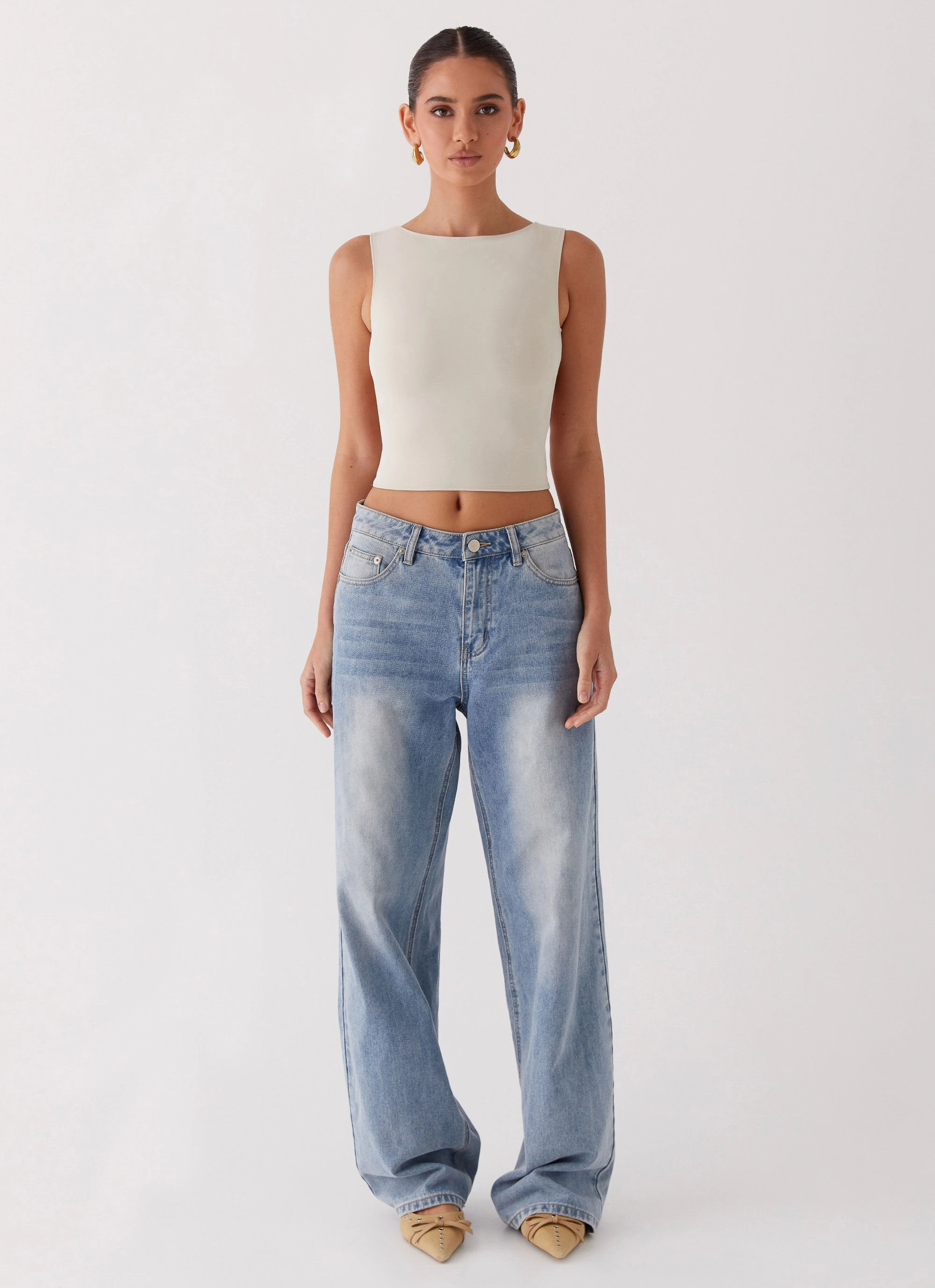 Eco Dye Process Saskie Crop Top - Ivory