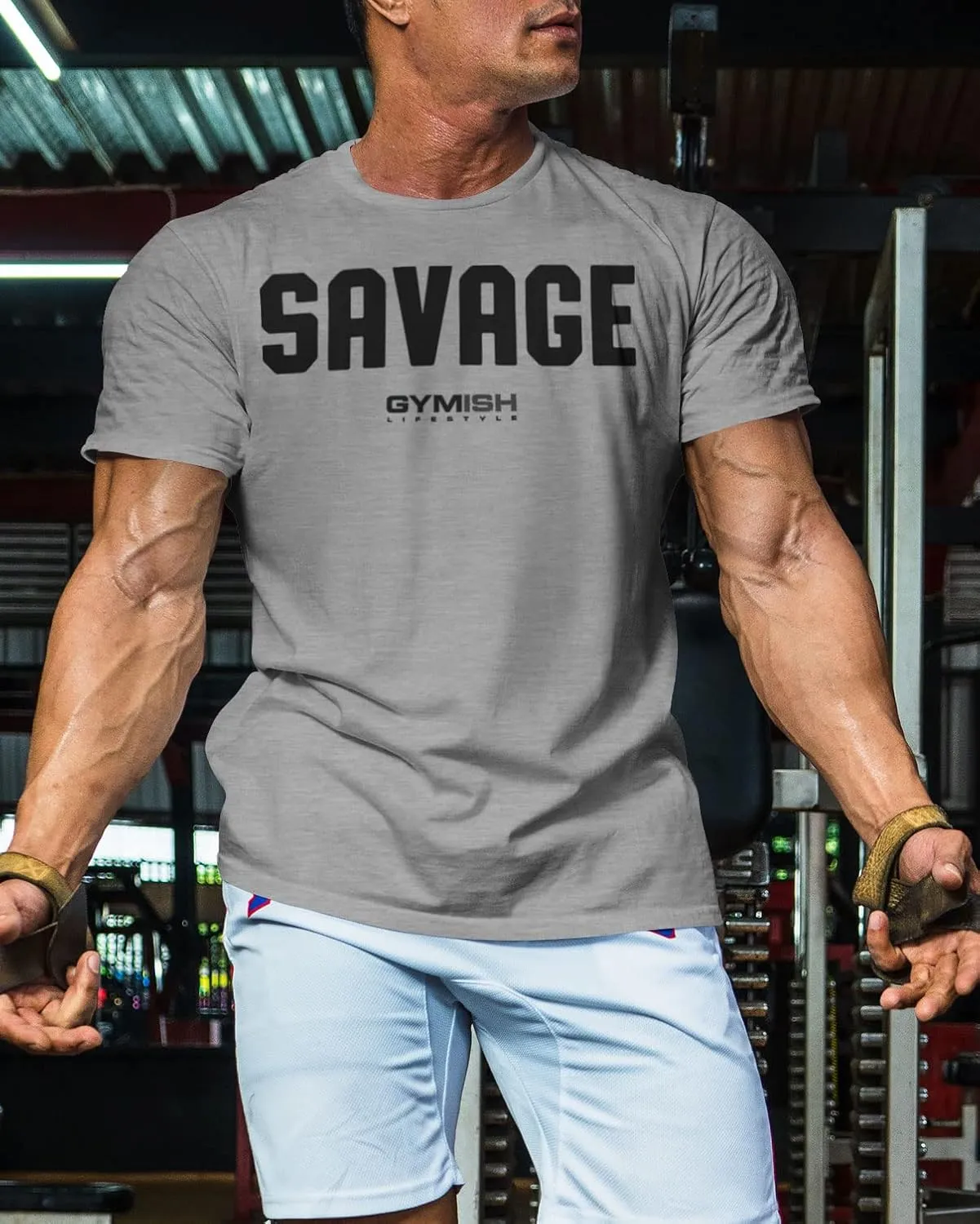 Savage Men's Workout Shirt for Men, Gym Funny Deadlift Lifting T-Shirt