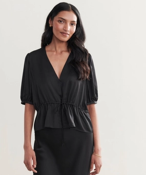 Sawyer Blouse Tailored Seams Contoured Side Panels