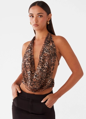 Sawyer Mesh Top - Leopard GarmentWashed Texture