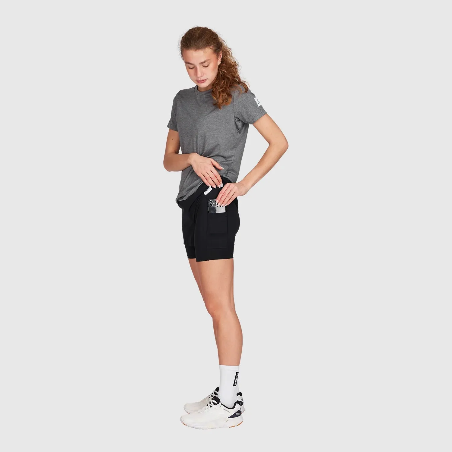 SAYSKY Women's Pace 2 In 1 3 Inch Shorts Black