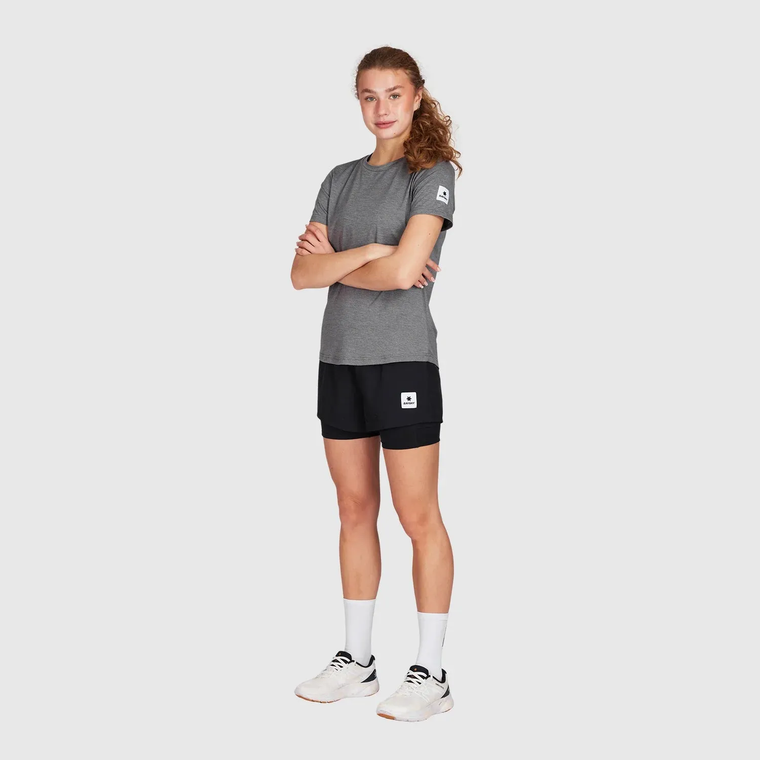 SAYSKY Women's Pace 2 In 1 3 Inch Shorts Black