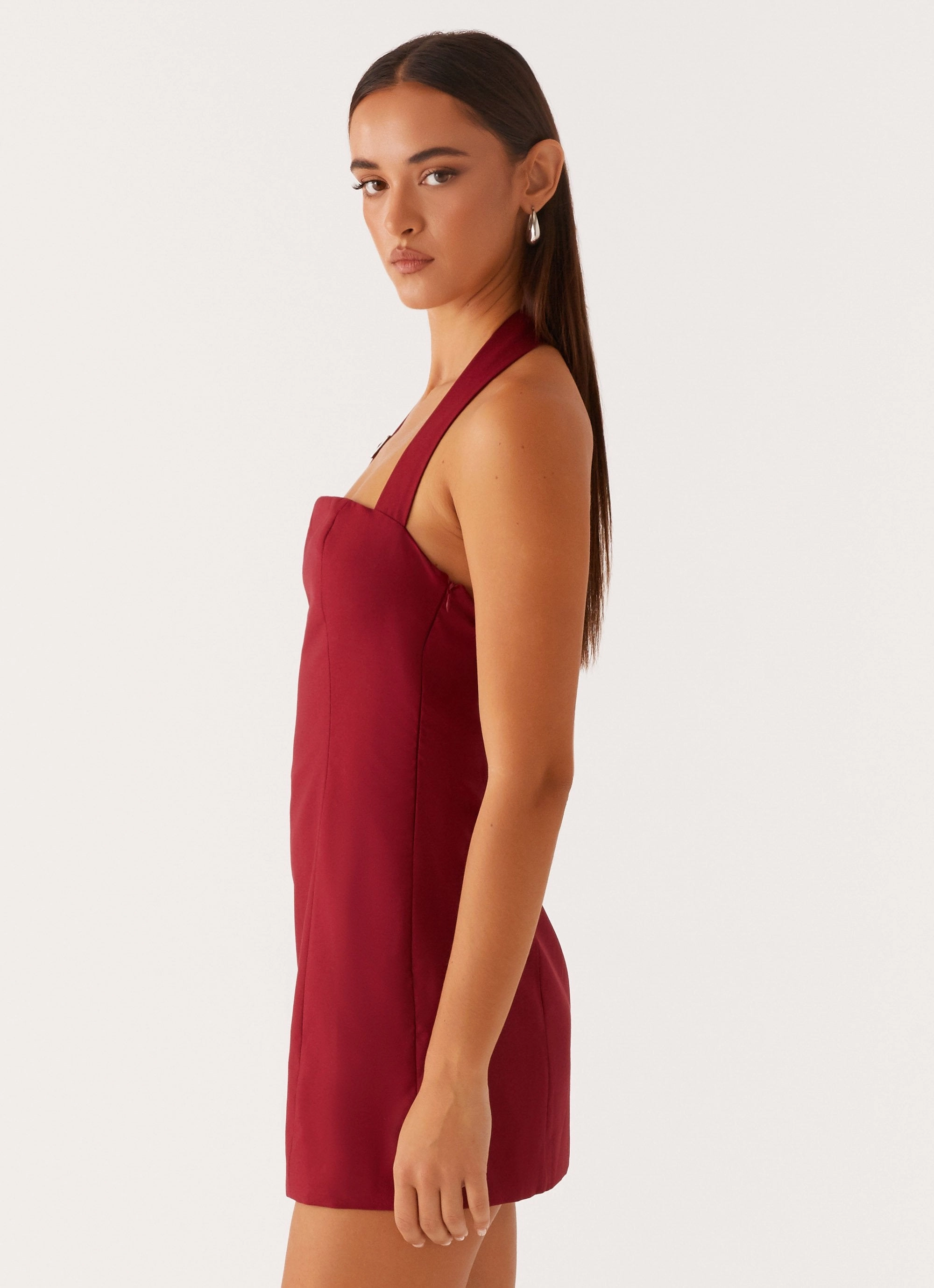 Soft-Lining Go To Wear Bianca Halter Dress - Red