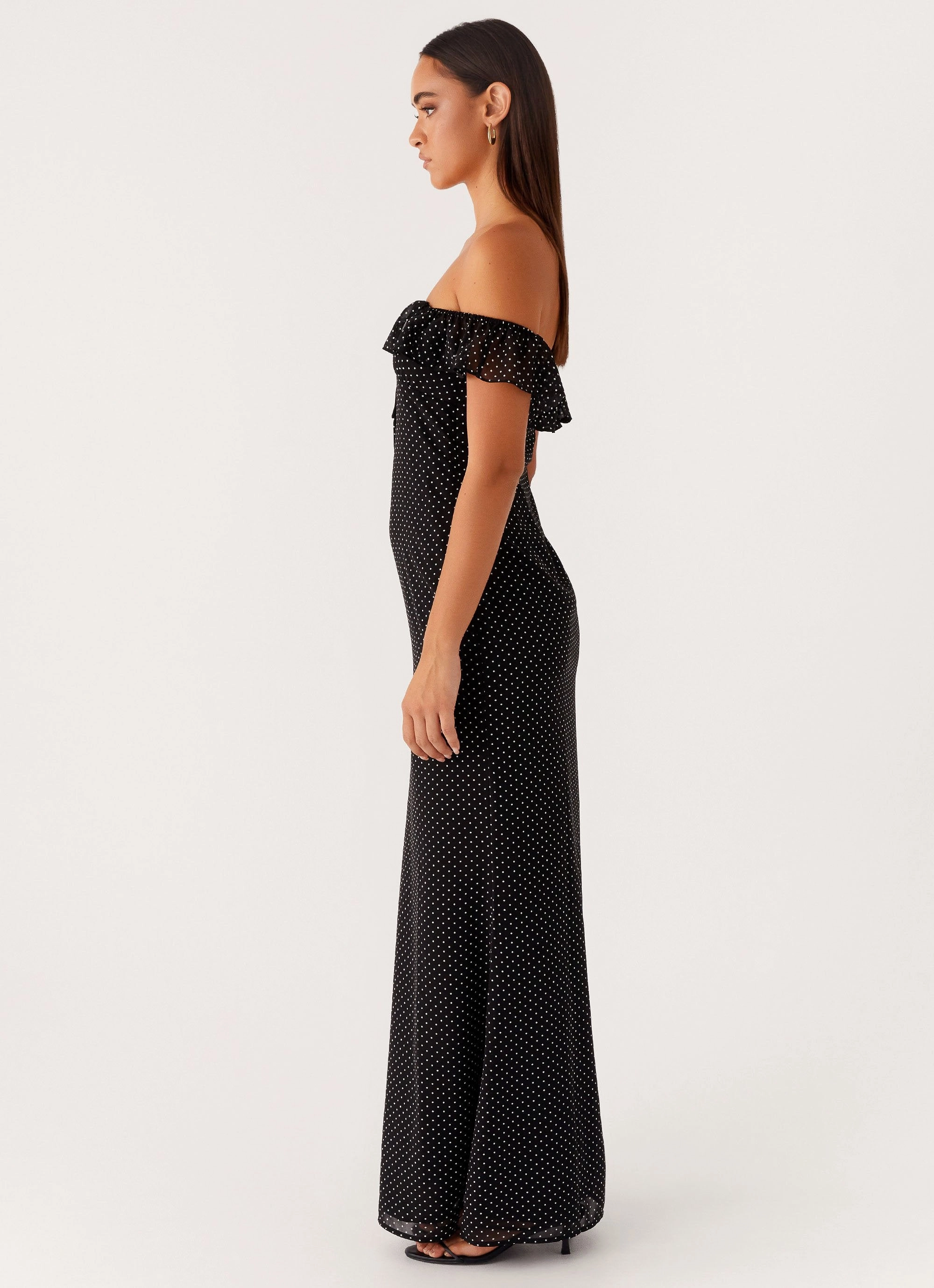 Fit Focused Scarlet Cherry Maxi Dress - Black Polka Dot