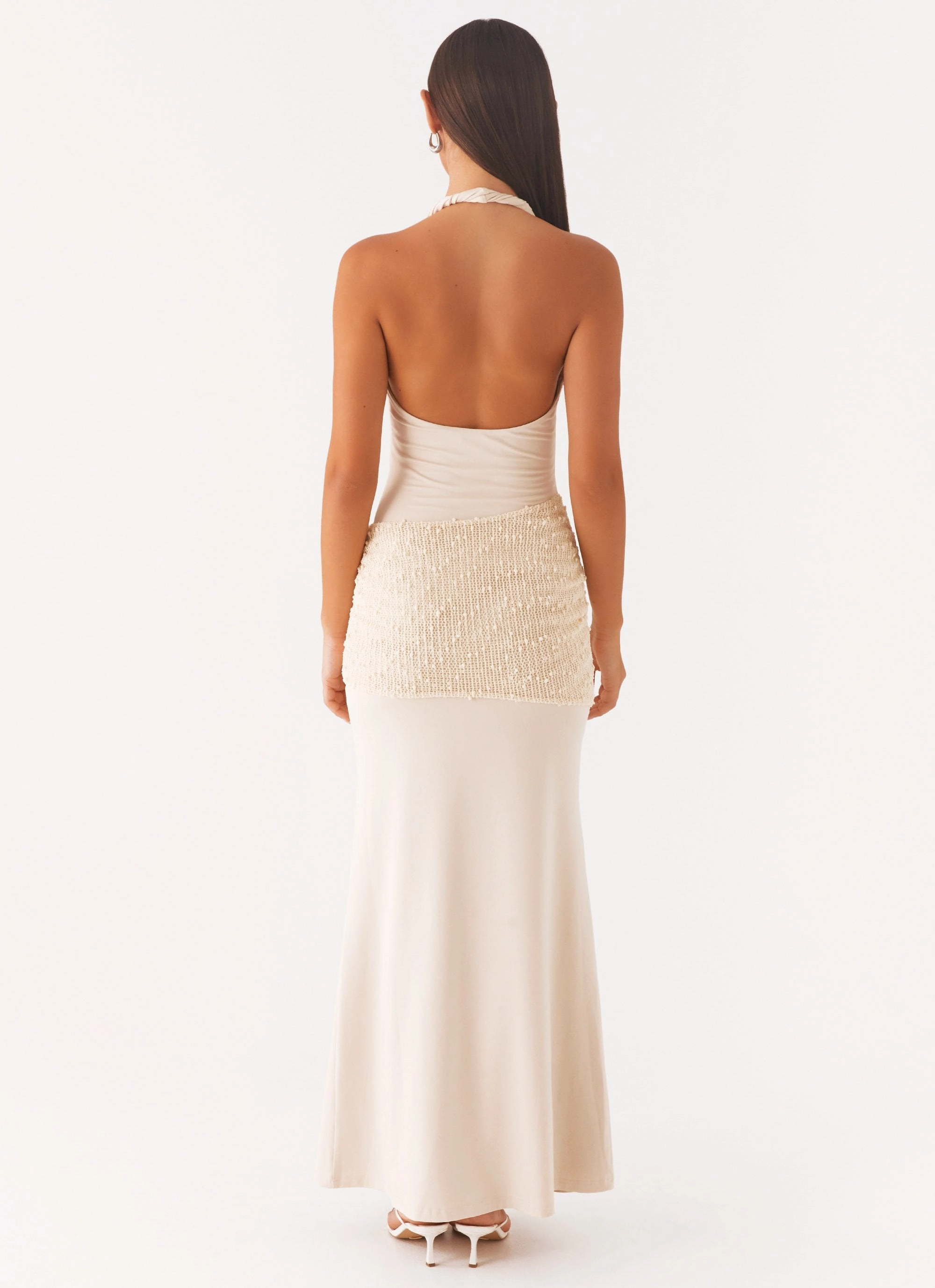 Professional Comfort Lawn Soft Scenic Maxi Dress - Sand