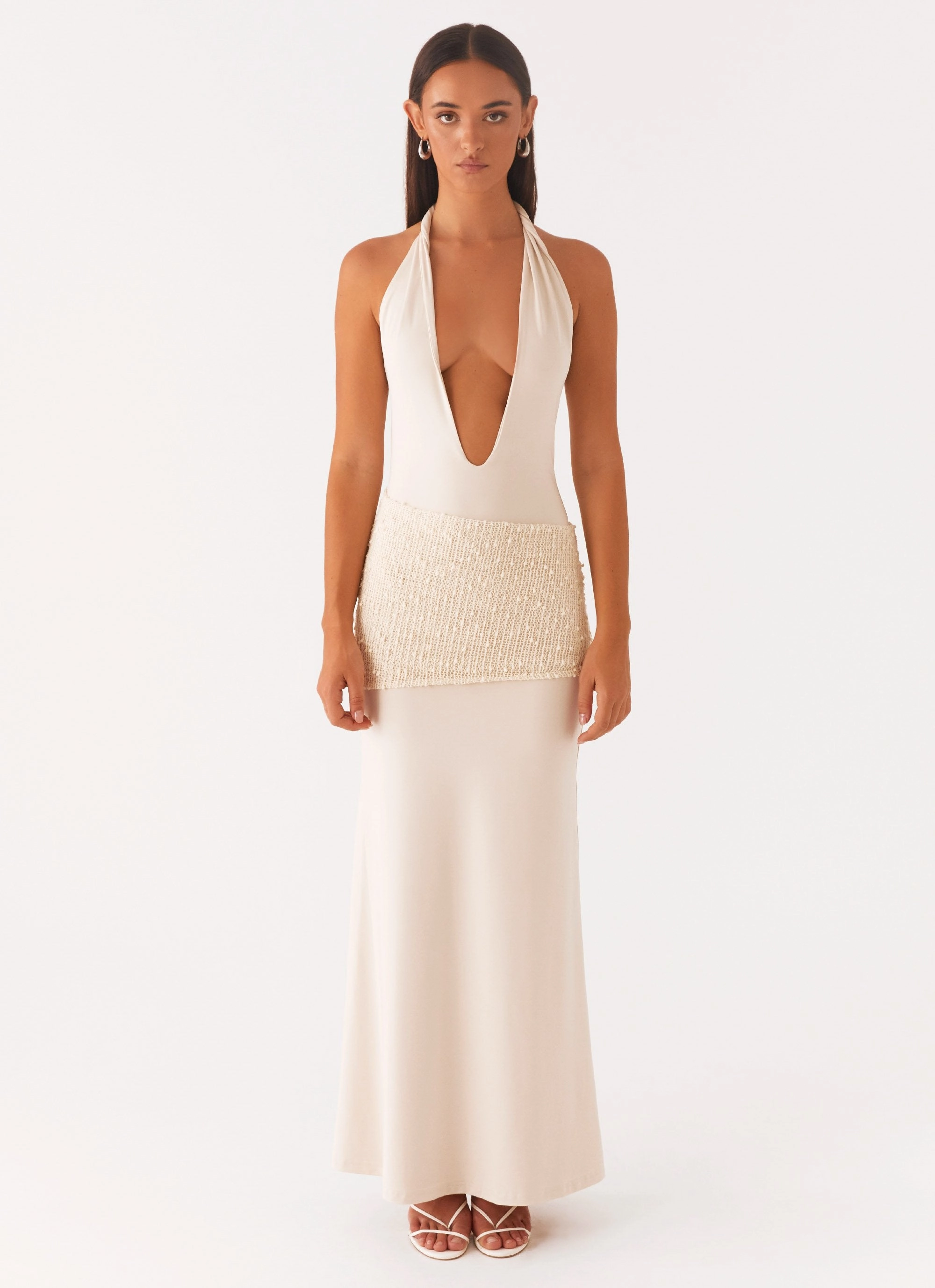 Simple Bow All weather Scenic Maxi Dress - Sand