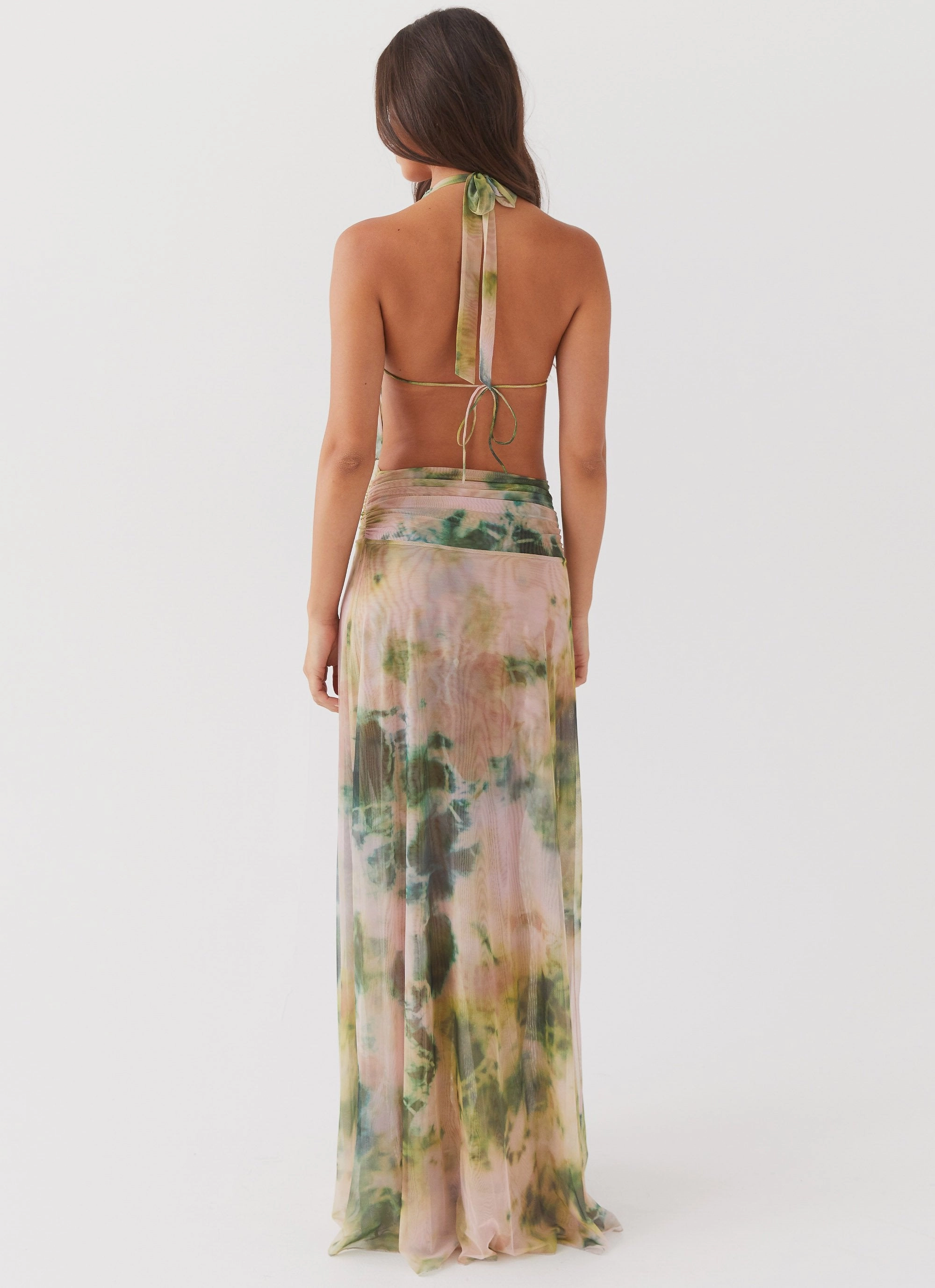 Elysia Mesh Maxi Dress - Rainforest Light Rhythm Chic Comfort