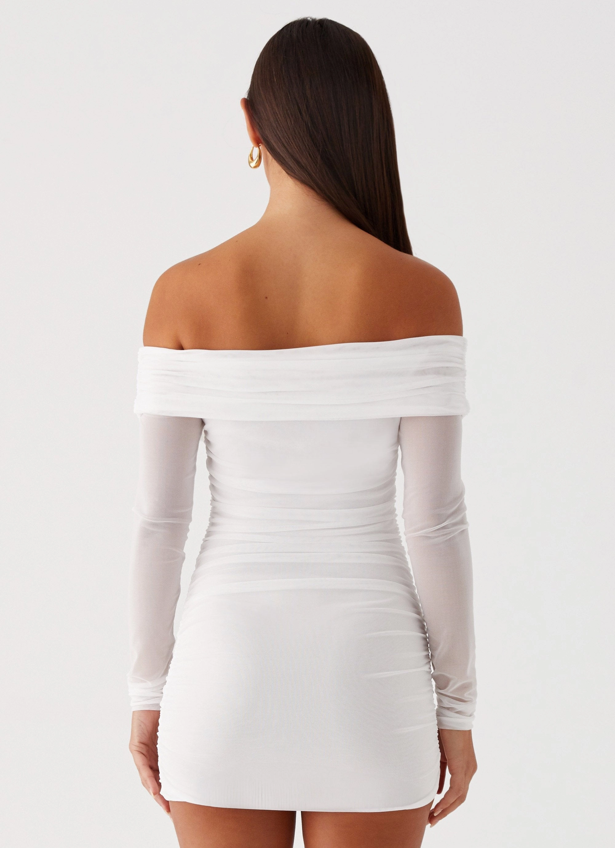 Comfy and Cozy Versatile Layer Wear Liquid Spirit Mini Dress - White