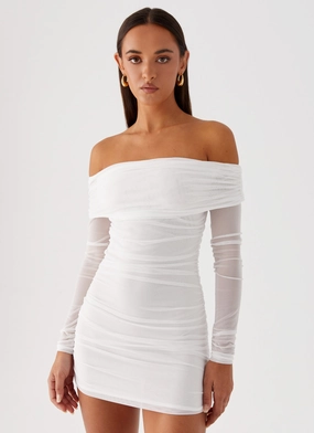 Nature Bloom Liquid Spirit Mini Dress - White