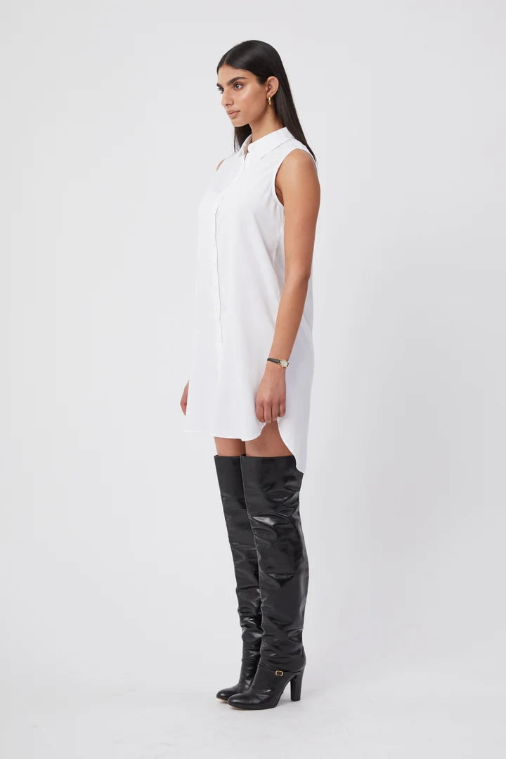 The Shirt Sleeveless Shirtdress Formal Choice Sheer-Overlay