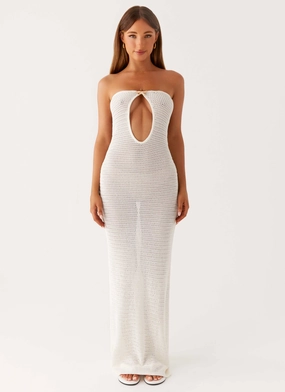 Seafoam Maxi Dress - Ivory Flared shape Trendy Fit Look