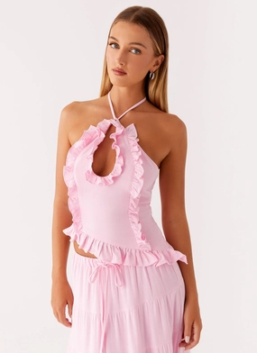 FrictionResistant Trim Mariella Linen Top - Pink