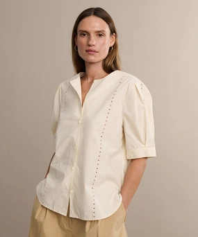 Recycled Polyester Blend Flexible Waistband Harper Blouse