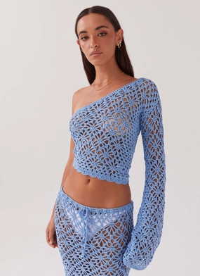 Minimal Detail Merliah Crochet Top - Blue