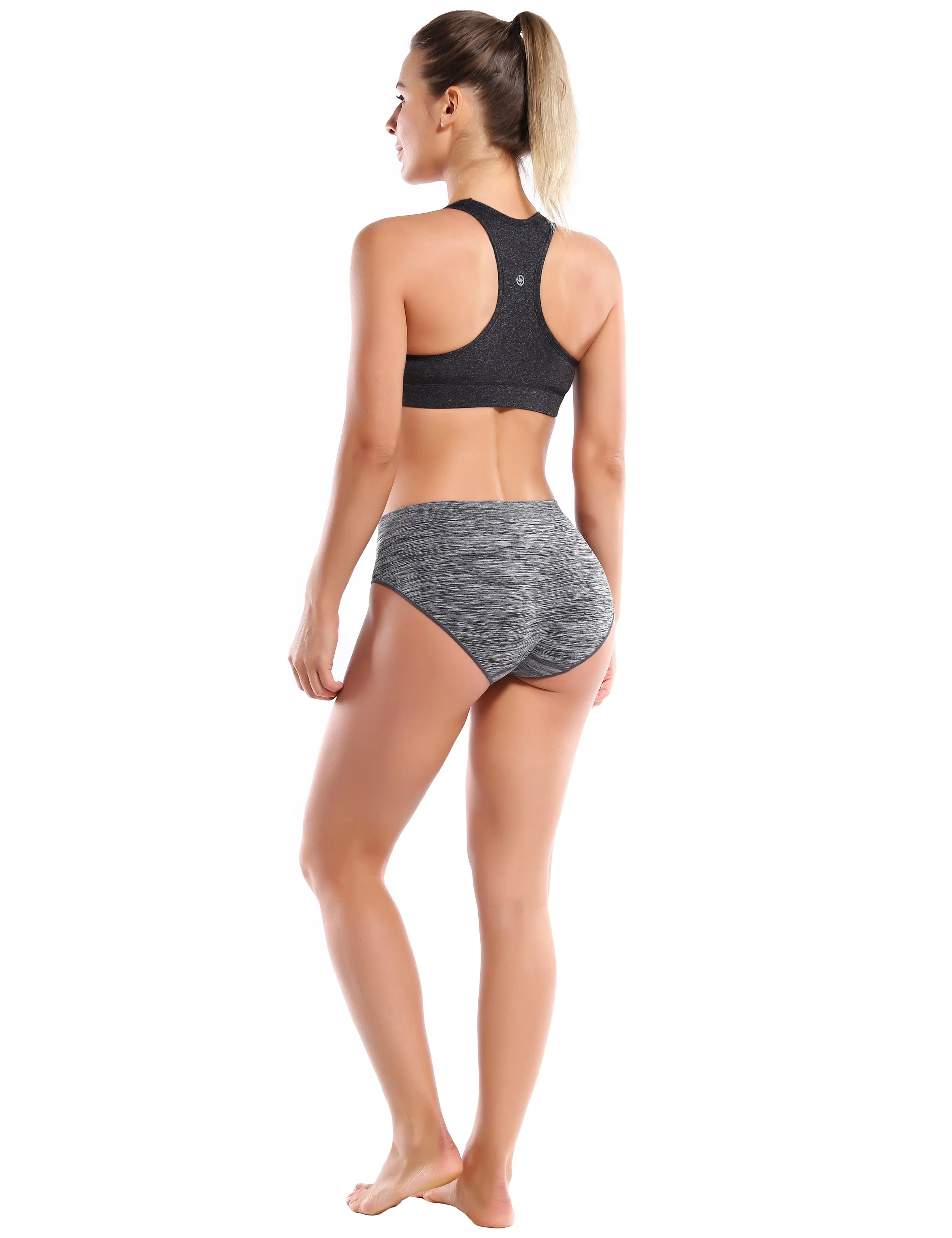 Seamless Sports Bikini Underwear heathercharcoal_yoga
