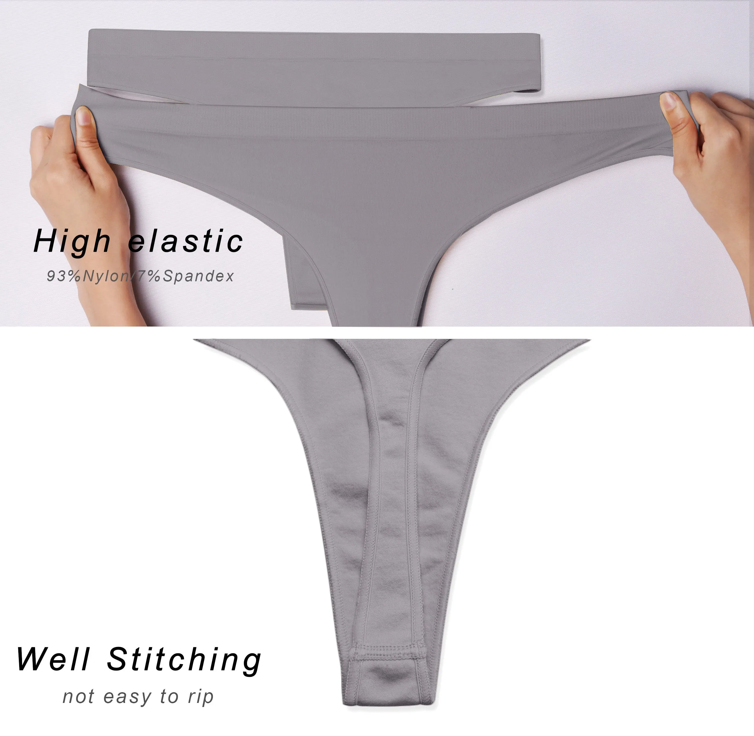 Seamless Sports Thongs Underwear gray_Biking