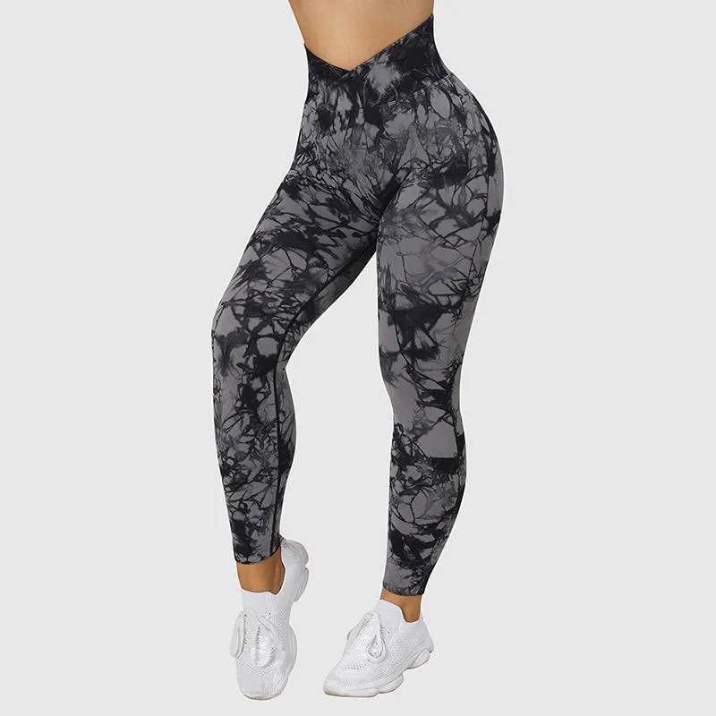 Seamless Tie Dye Leggings Women's Yoga Pants - GlamzLife