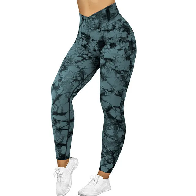 Seamless Tie Dye Leggings Women's Yoga Pants - GlamzLife