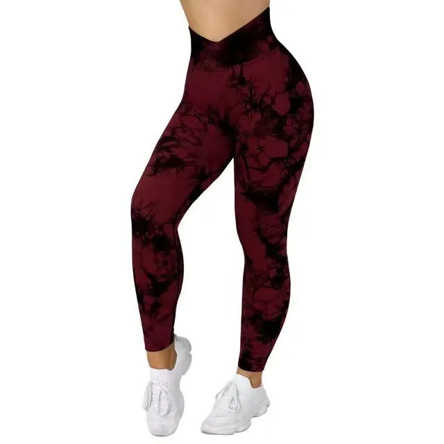 Seamless Tie Dye Leggings Women's Yoga Pants - GlamzLife