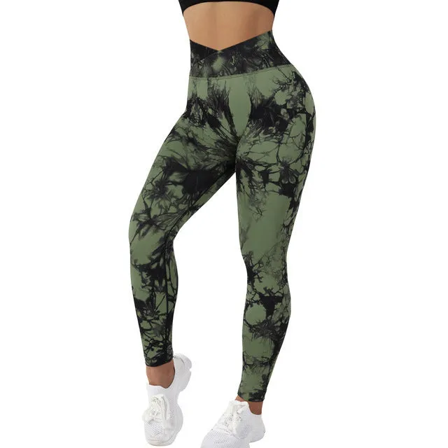 Seamless Tie Dye Leggings Women's Yoga Pants - GlamzLife